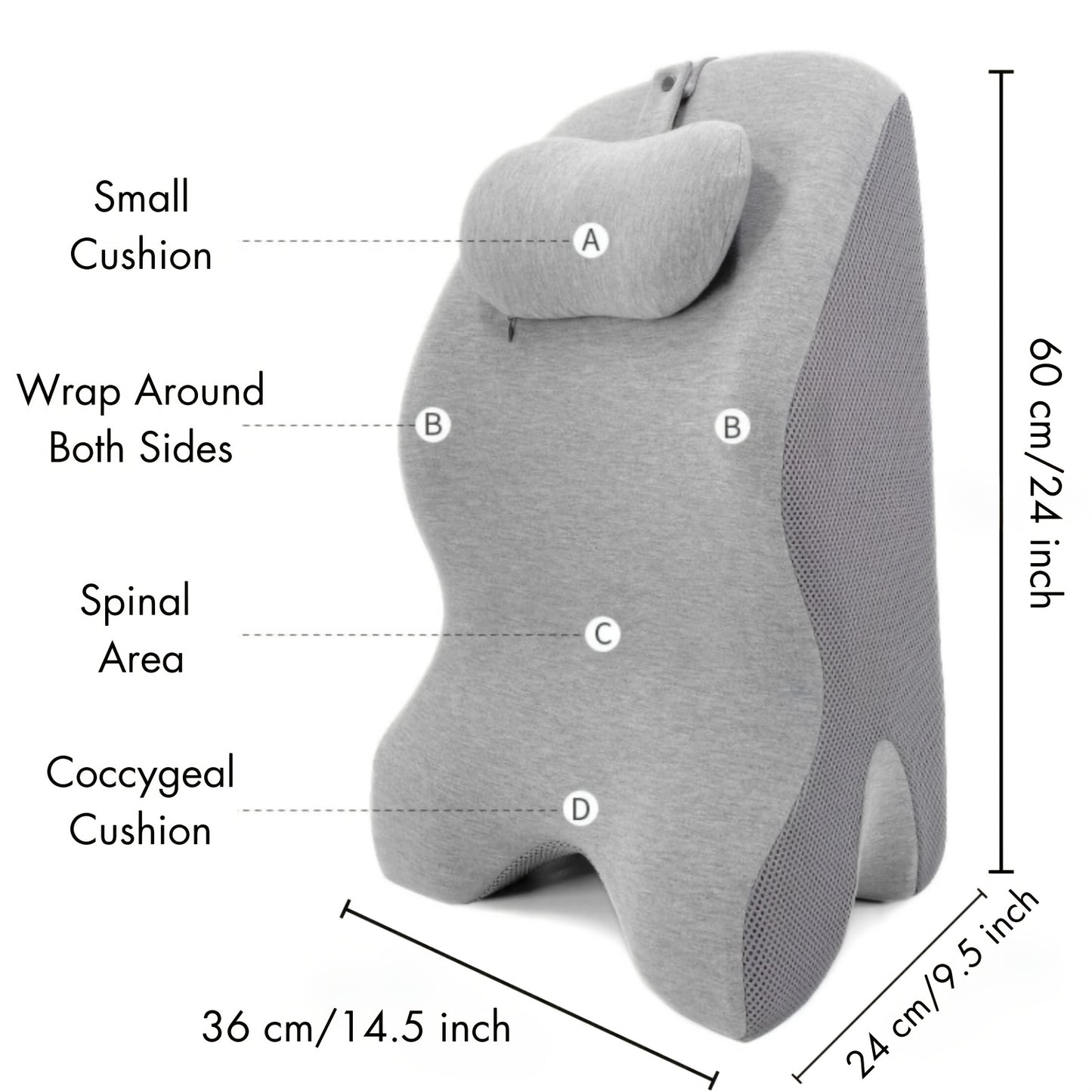 Supportive Bed Wedge Pillow With Removable Washable Cover