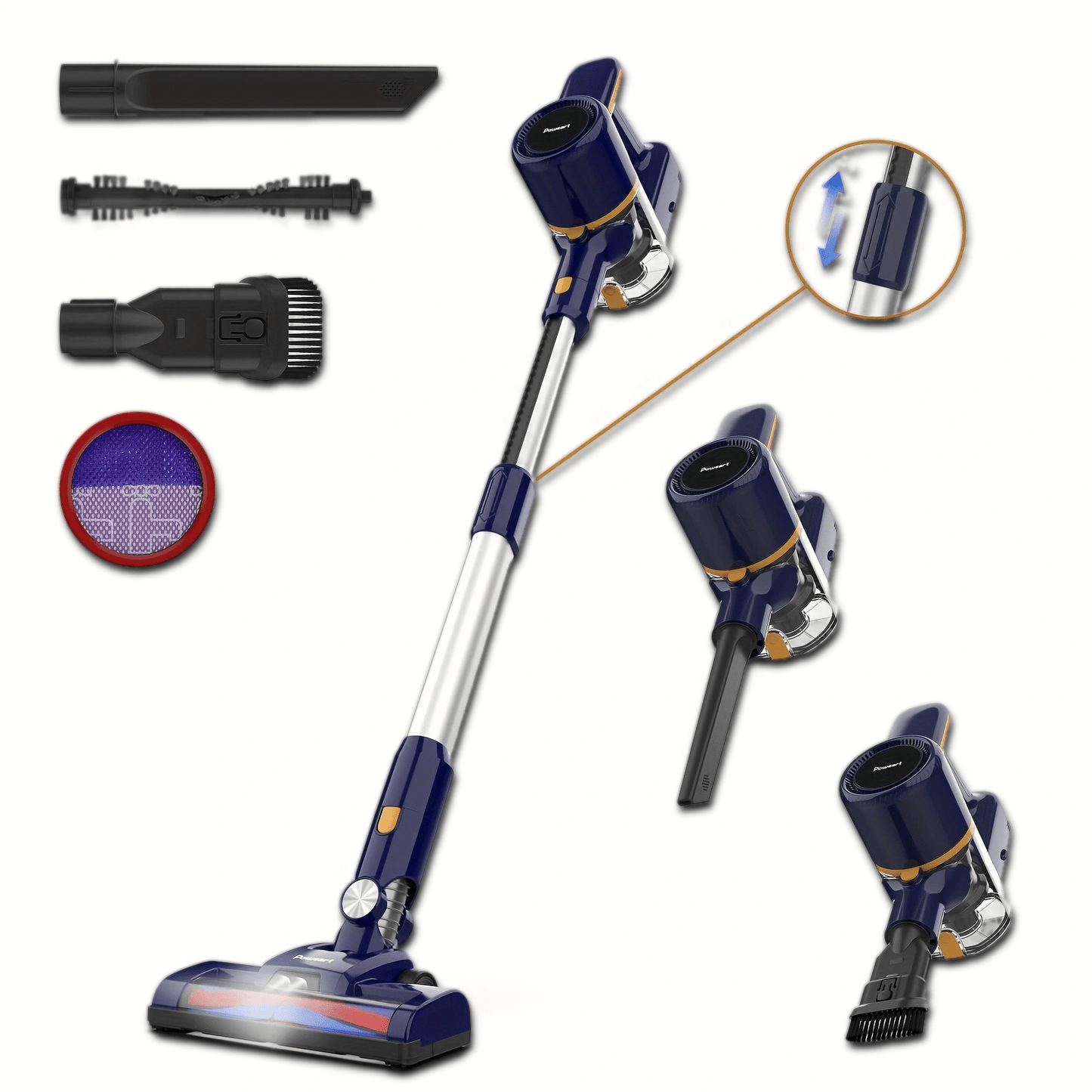 INSE N7 Cordless Vacuum Cleaner Foldable Tube And Led Brush
