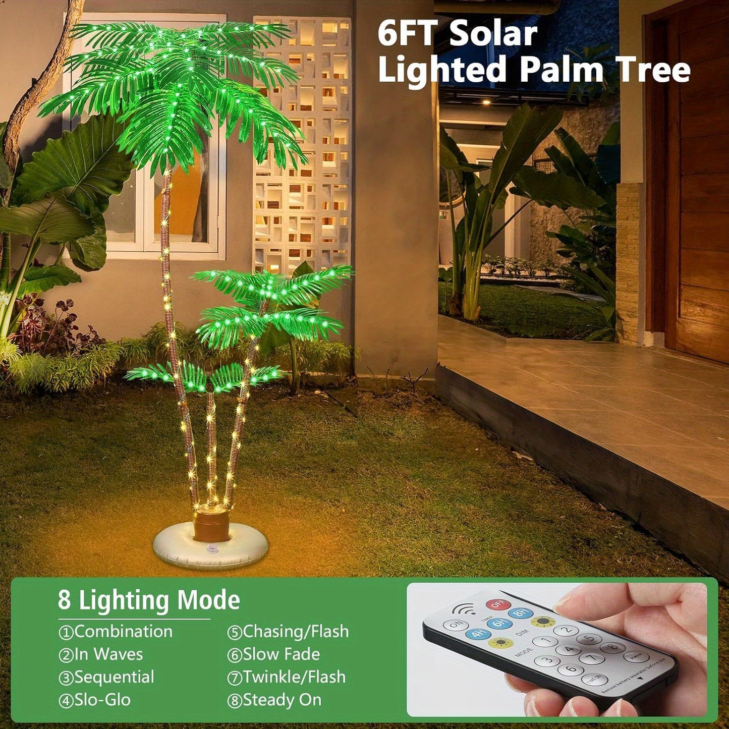 Solar Lighted Palm Tree for Outdoor Party Decor