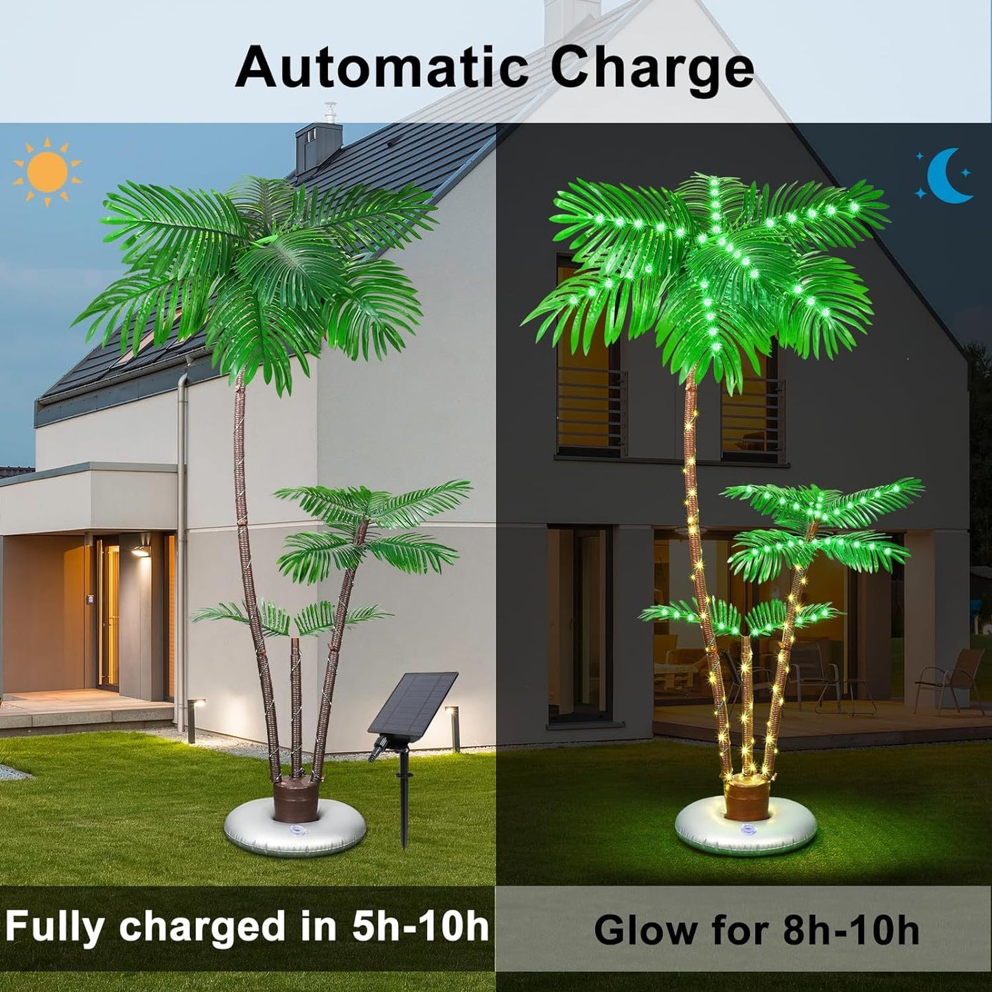Solar Lighted Palm Tree for Outdoor Party Decor