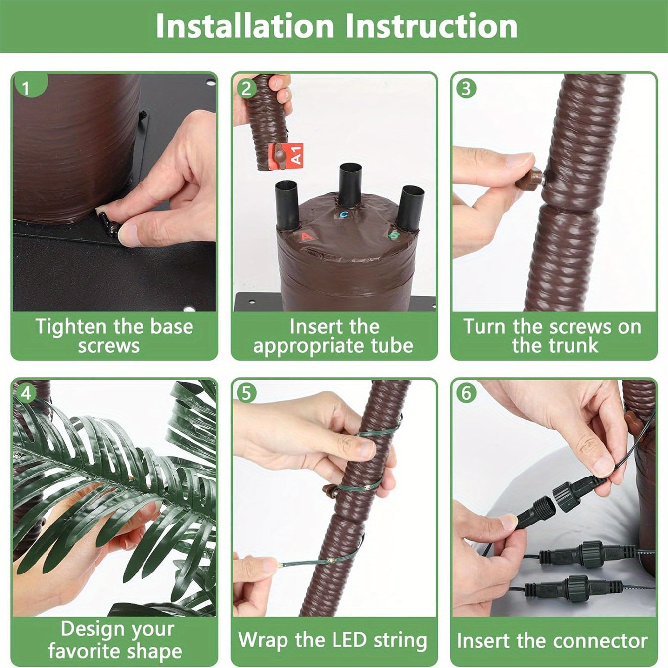 Solar Lighted Palm Tree for Outdoor Party Decor