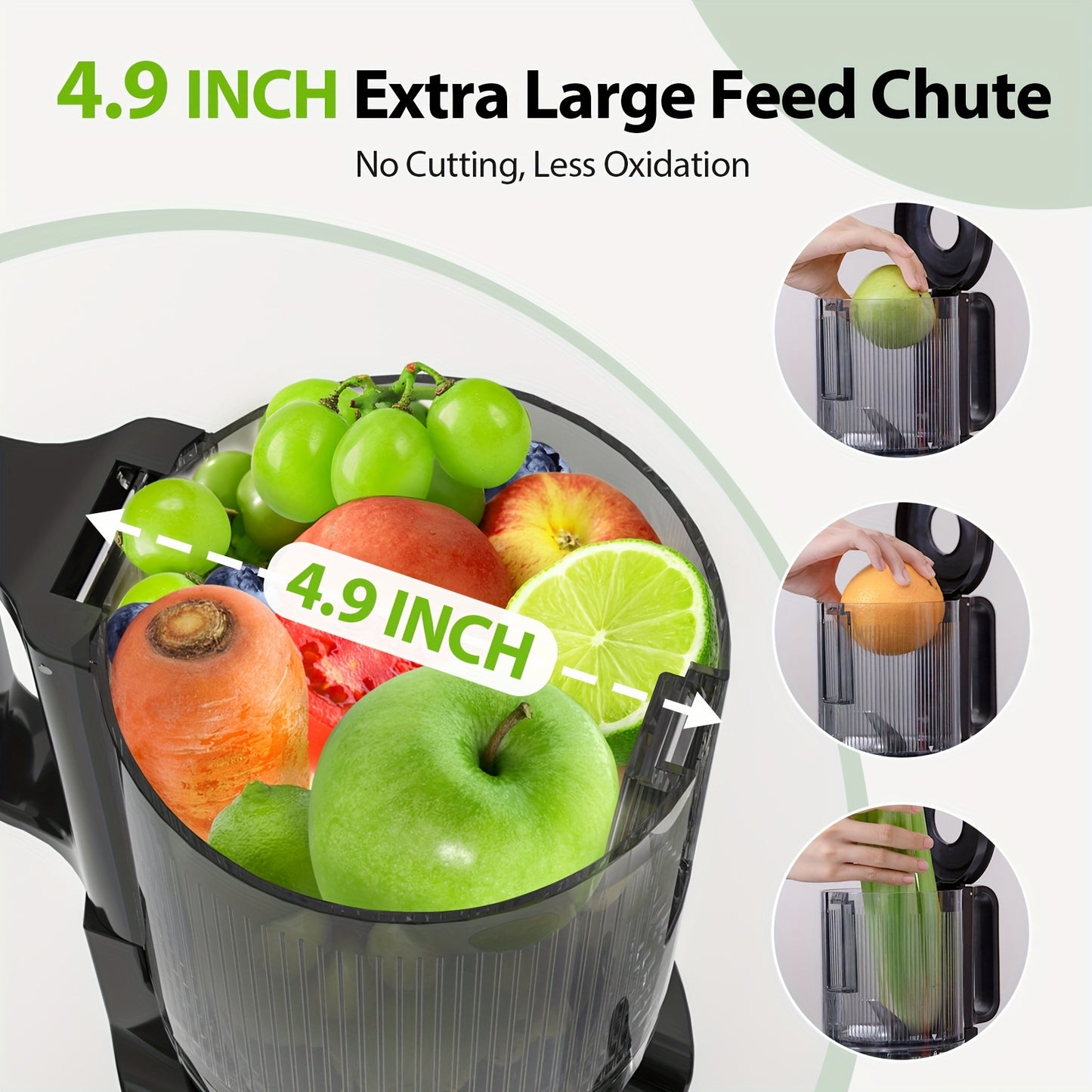 AEITTO Slow Masticating Juicer for Whole Fruits and Vegetables