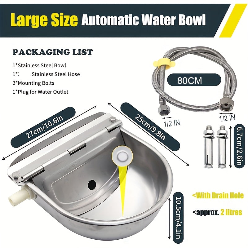 Automatic Self-Filling Stainless Steel Dog Water Bowl Dispenser