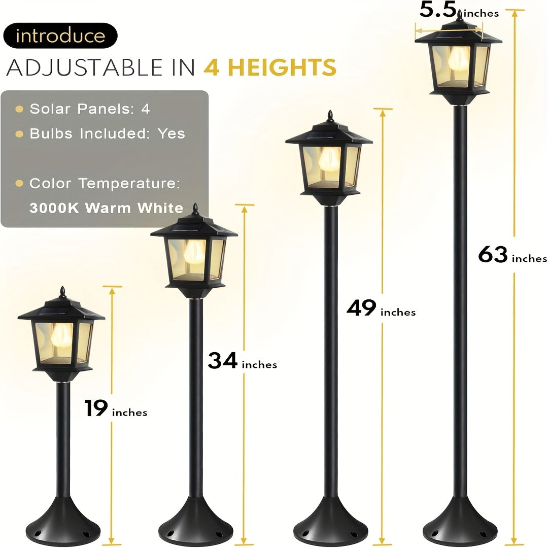 Solar Powered Aluminum Lamp Post Light for Outdoor Decor