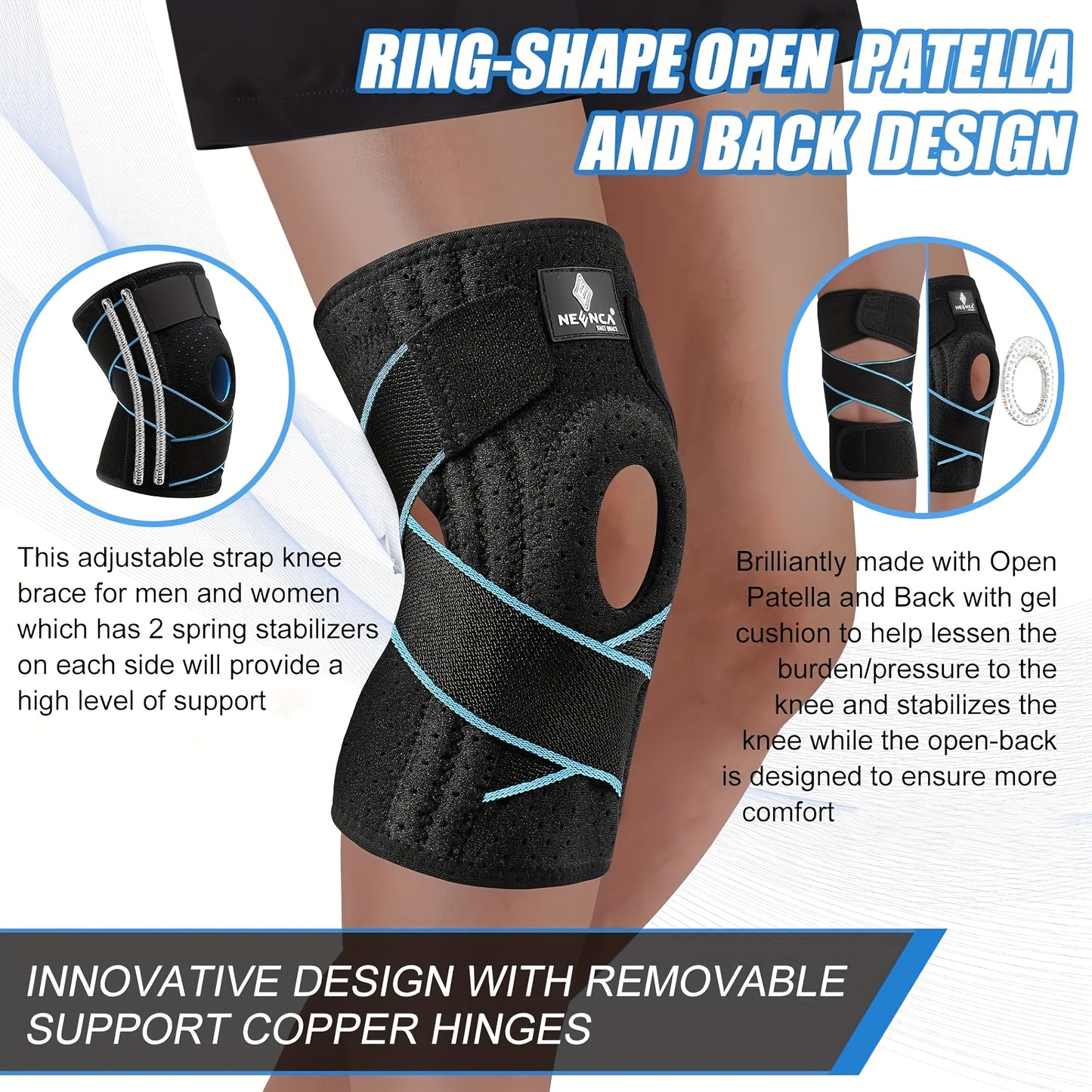 Professional Adjustable Knee Brace with Patella Gel Pad Support