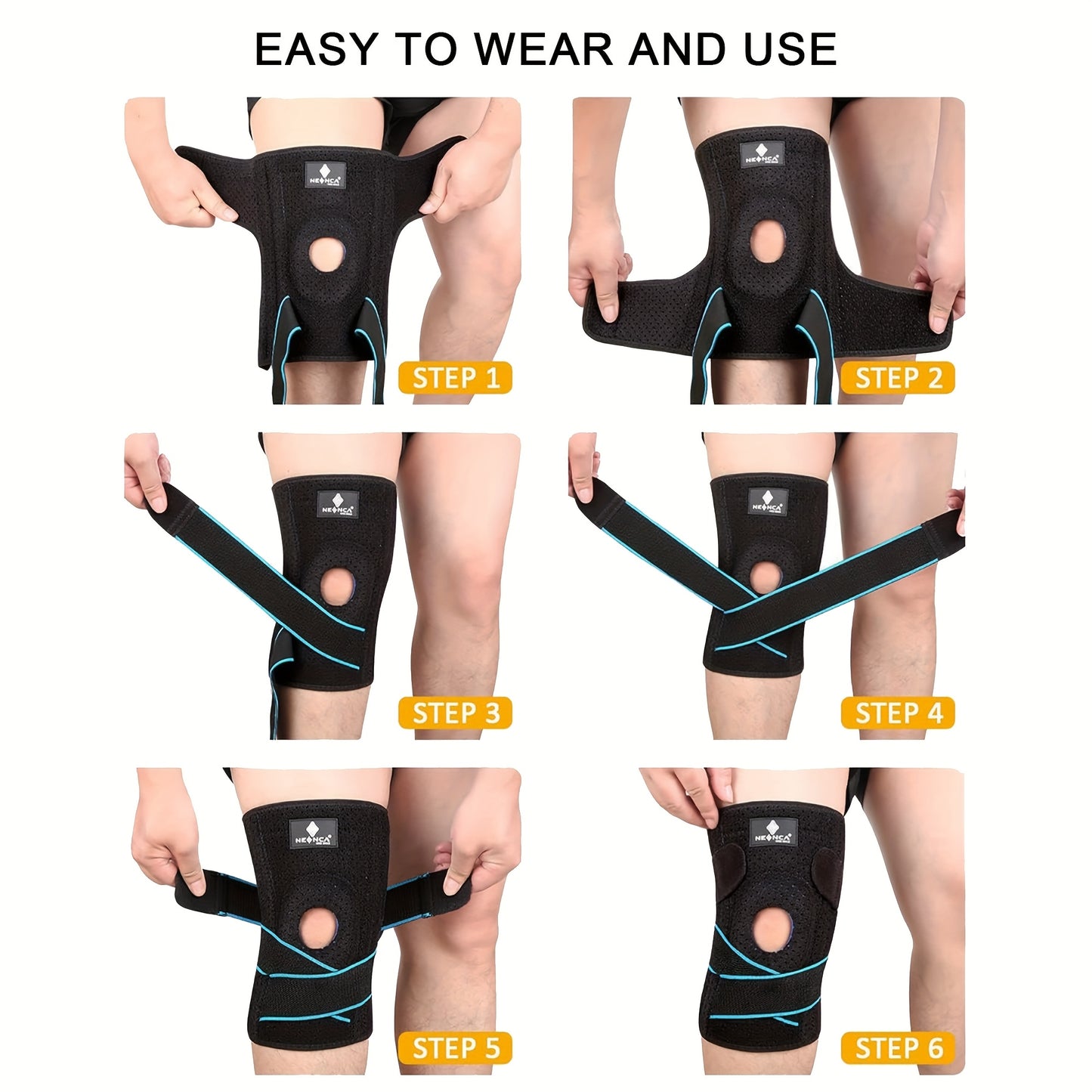 Professional Adjustable Knee Brace with Patella Gel Pad Support