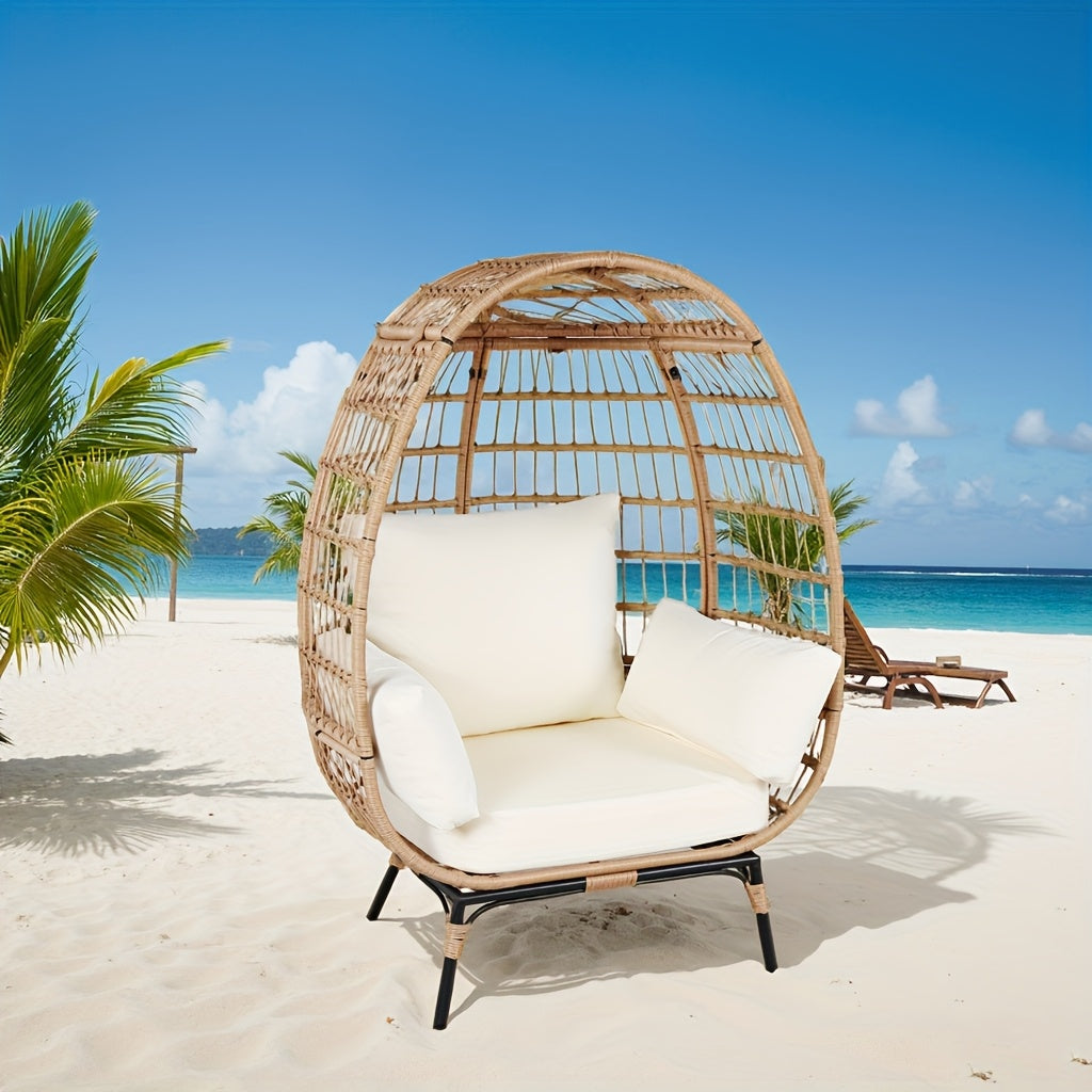 Stylish Handwoven Wicker Chair for Outdoor Relaxation and Comfort