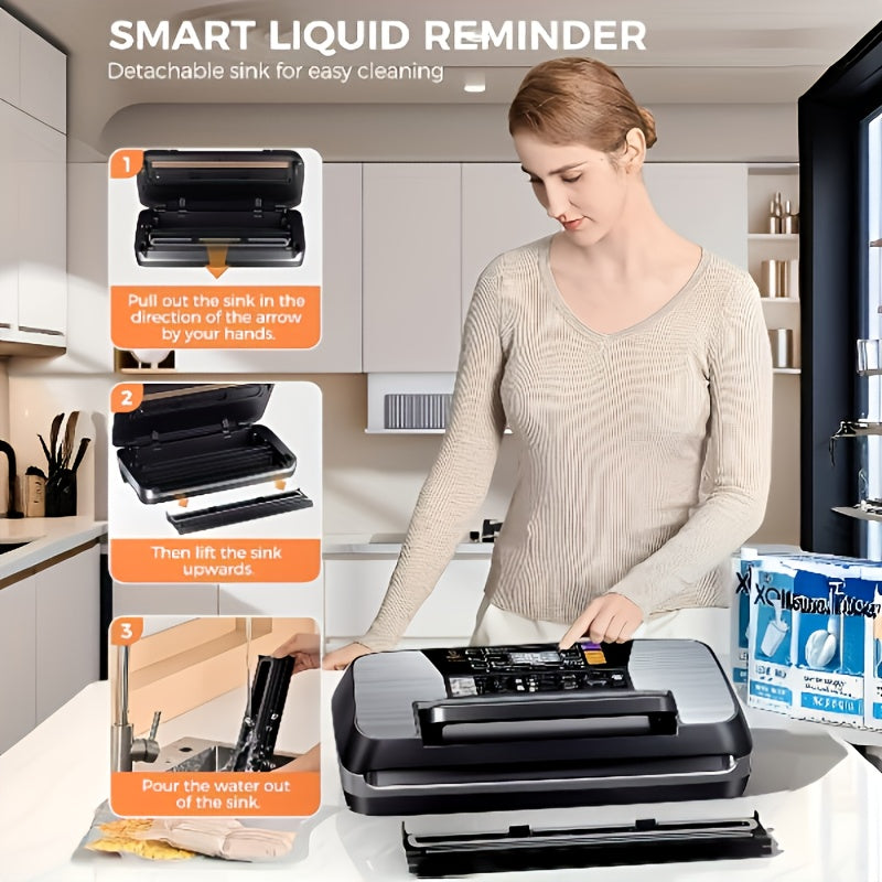 Powerful Automatic Food Vacuum Sealer With Built-in Cutter