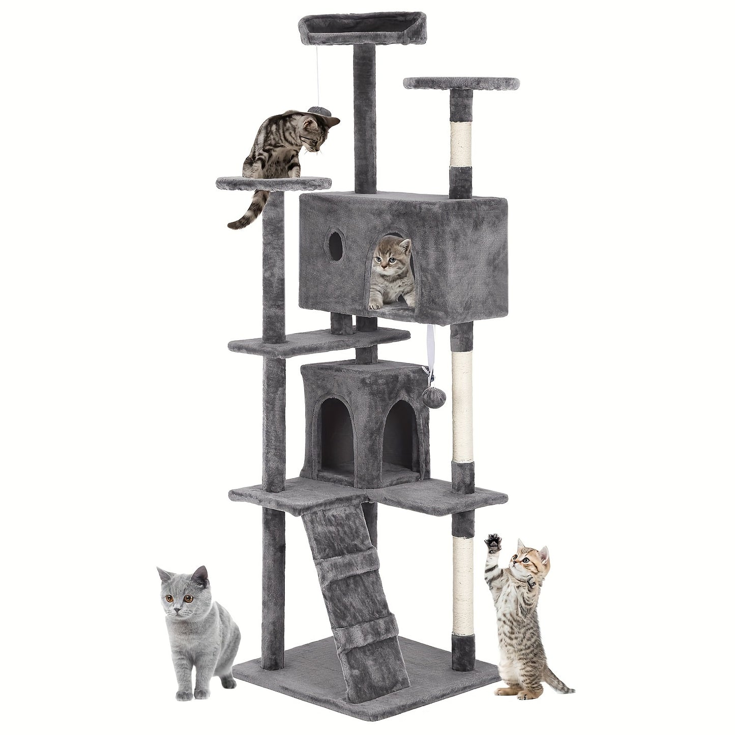 Large Cat Tree Multi-Level Activity Center for Playful Kittens