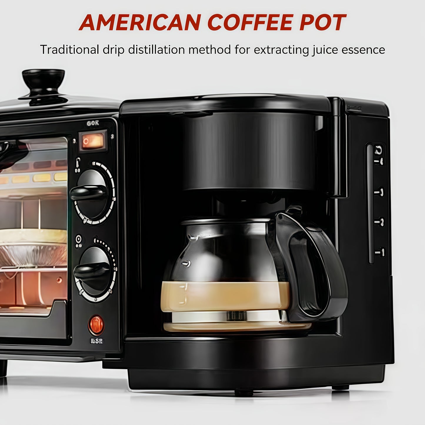 3-in-1 Breakfast Station Electric Kitchen Appliance for Home Use