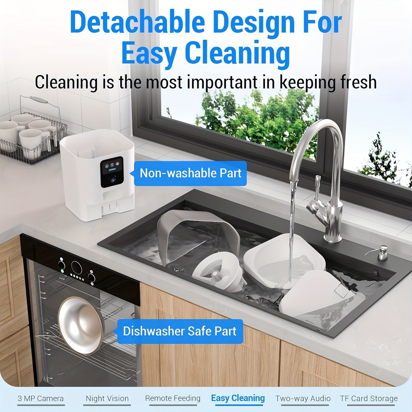 5G Automatic Cat Feeder with HD Camera and Night Vision