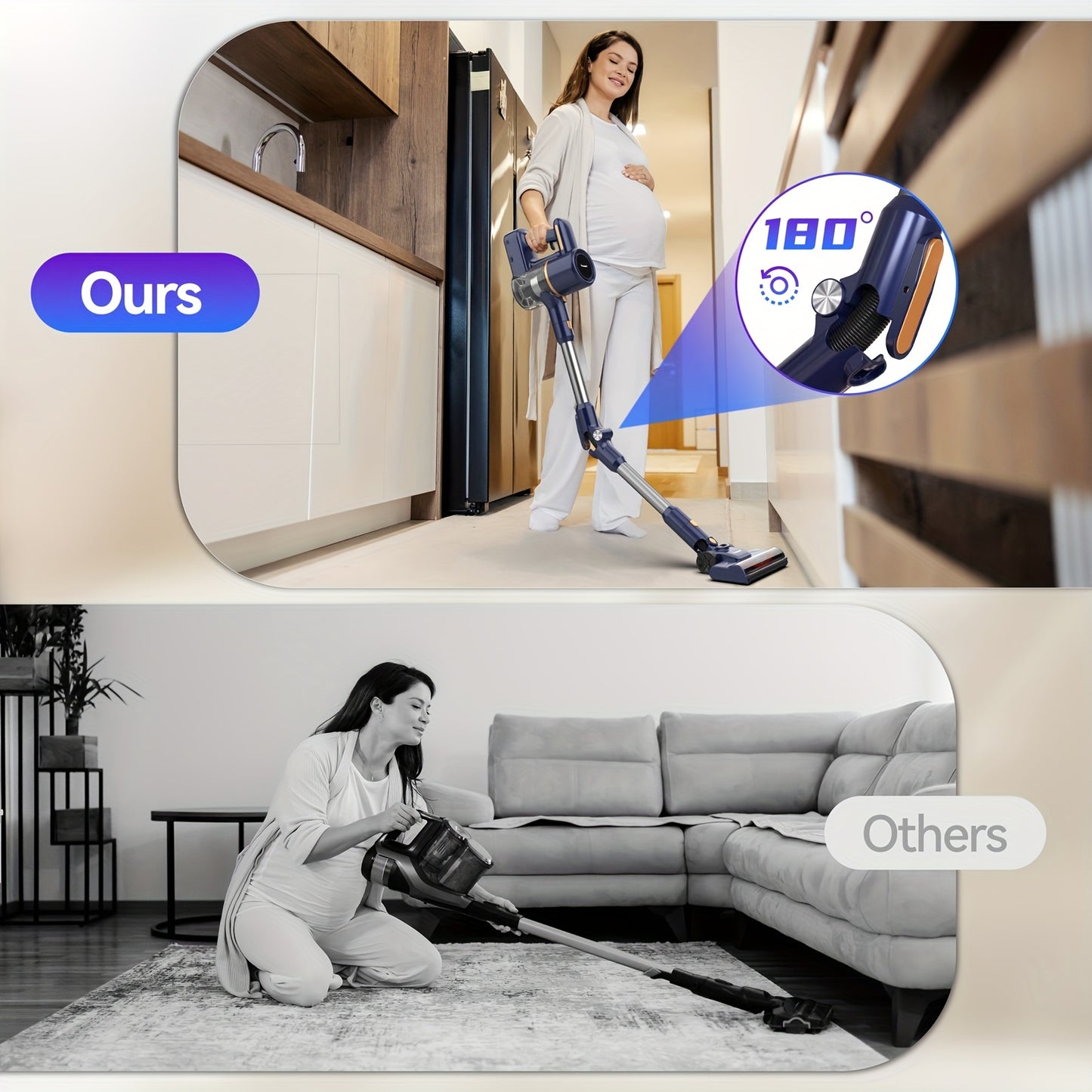 INSE N7 Cordless Vacuum Cleaner Foldable Tube And Led Brush