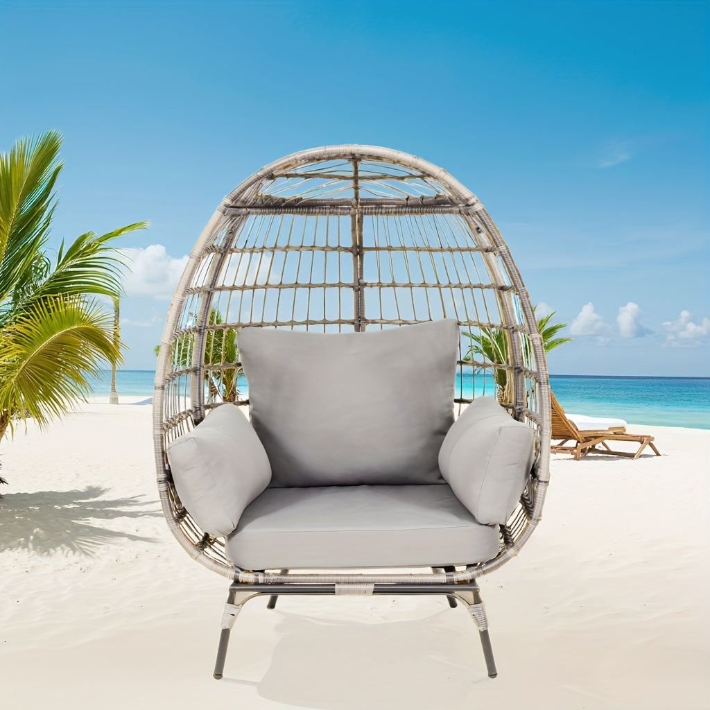 Stylish Handwoven Wicker Chair for Outdoor Relaxation and Comfort