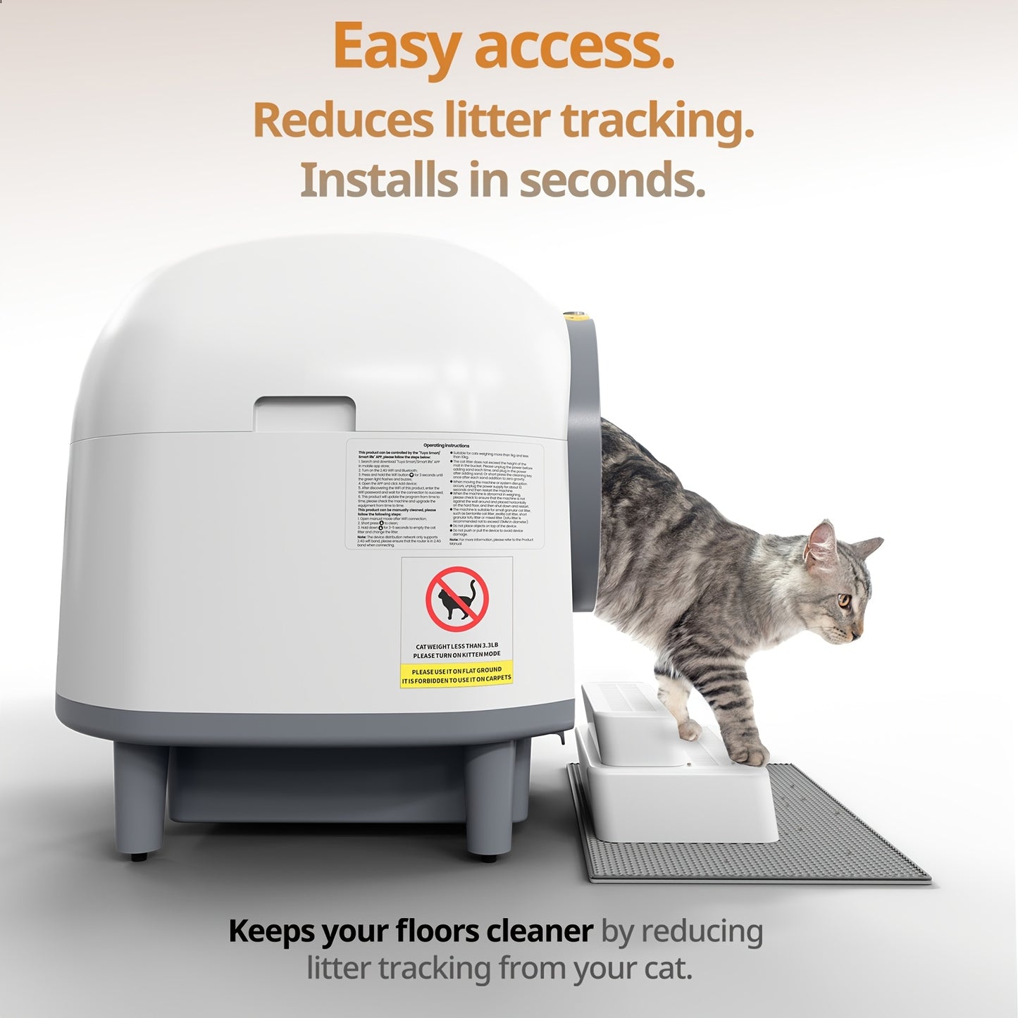 Automatic Self Cleaning Litter Box With App Control For Cats