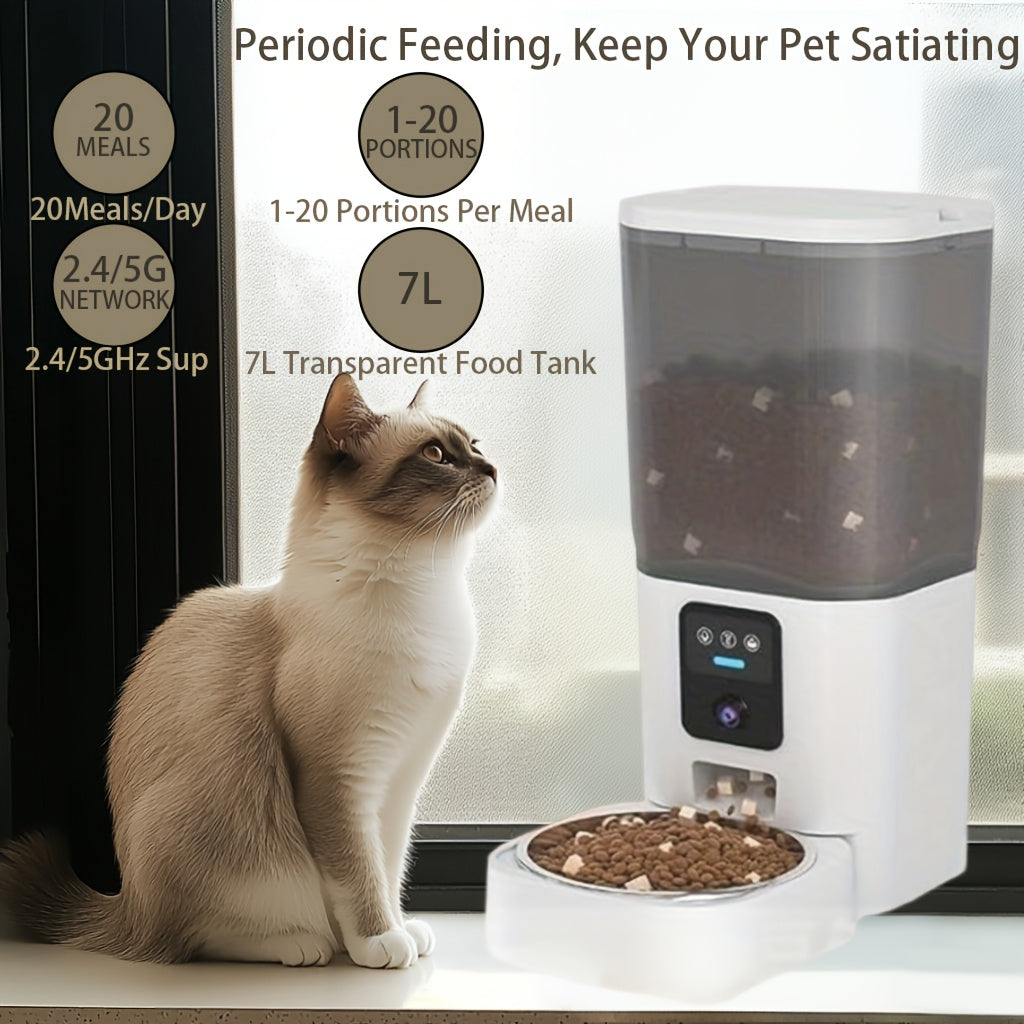 5G Automatic Cat Feeder with HD Camera and Night Vision
