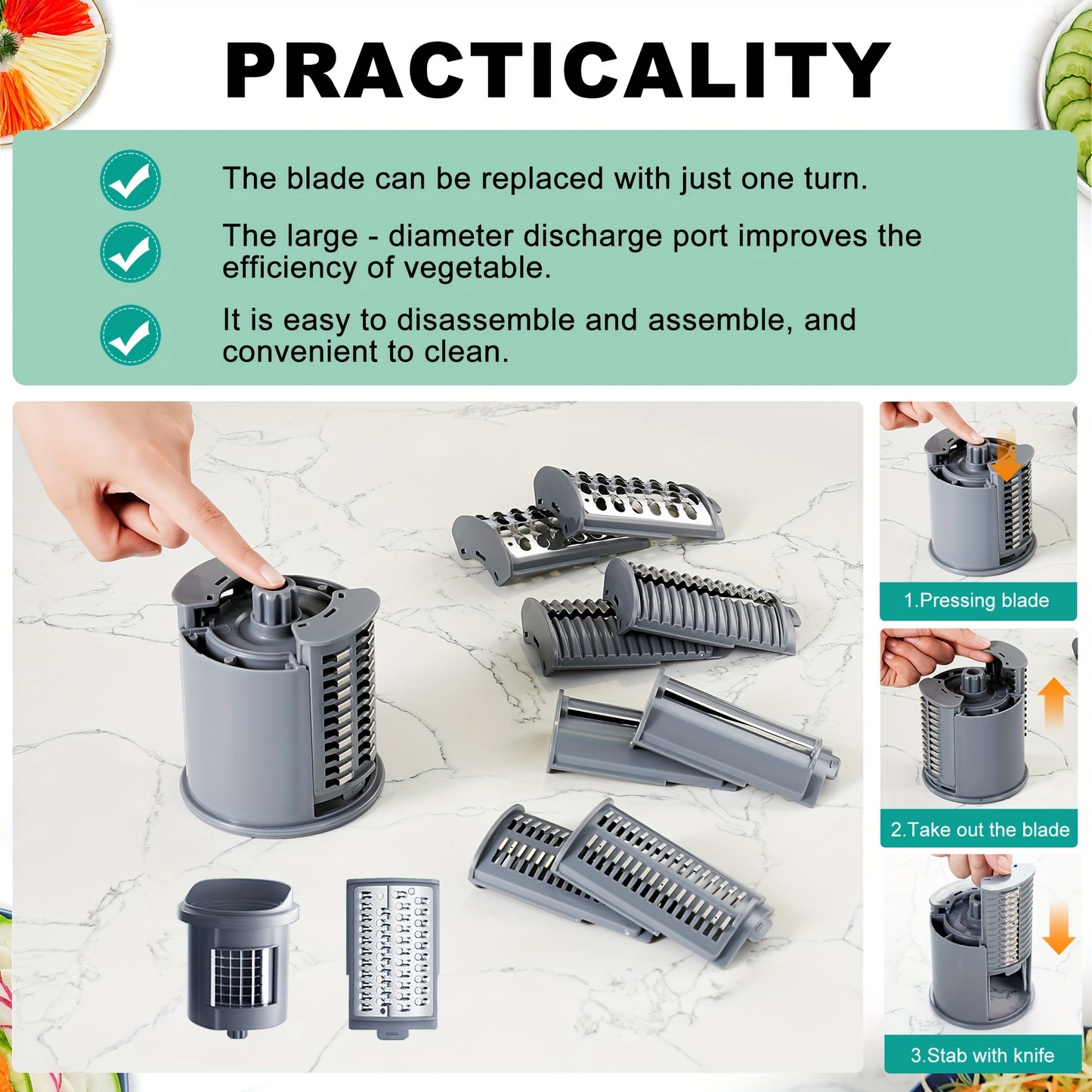 Electric 6-in-1 Cheese Grater and Vegetable Slicer Machine