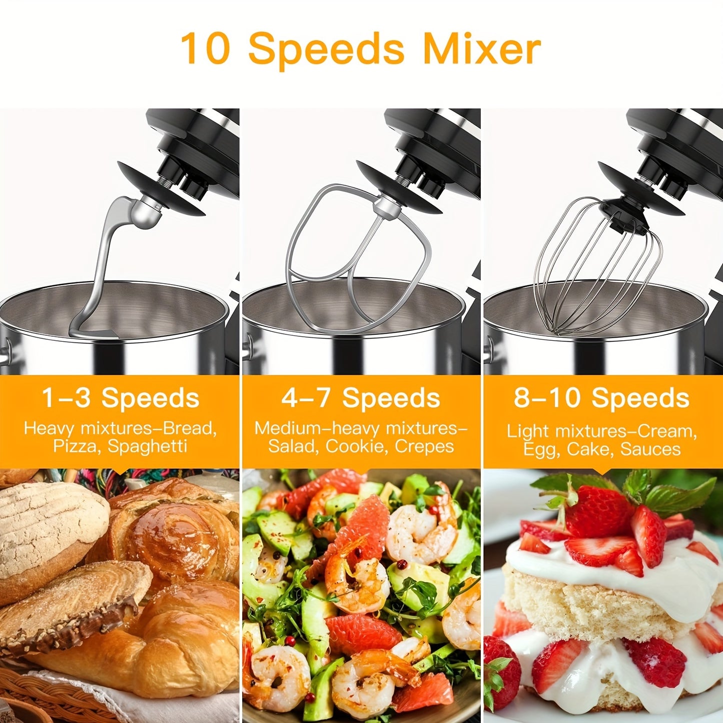 Cuisinaid 10-Speed Stand Mixer With Stainless Steel Bowl