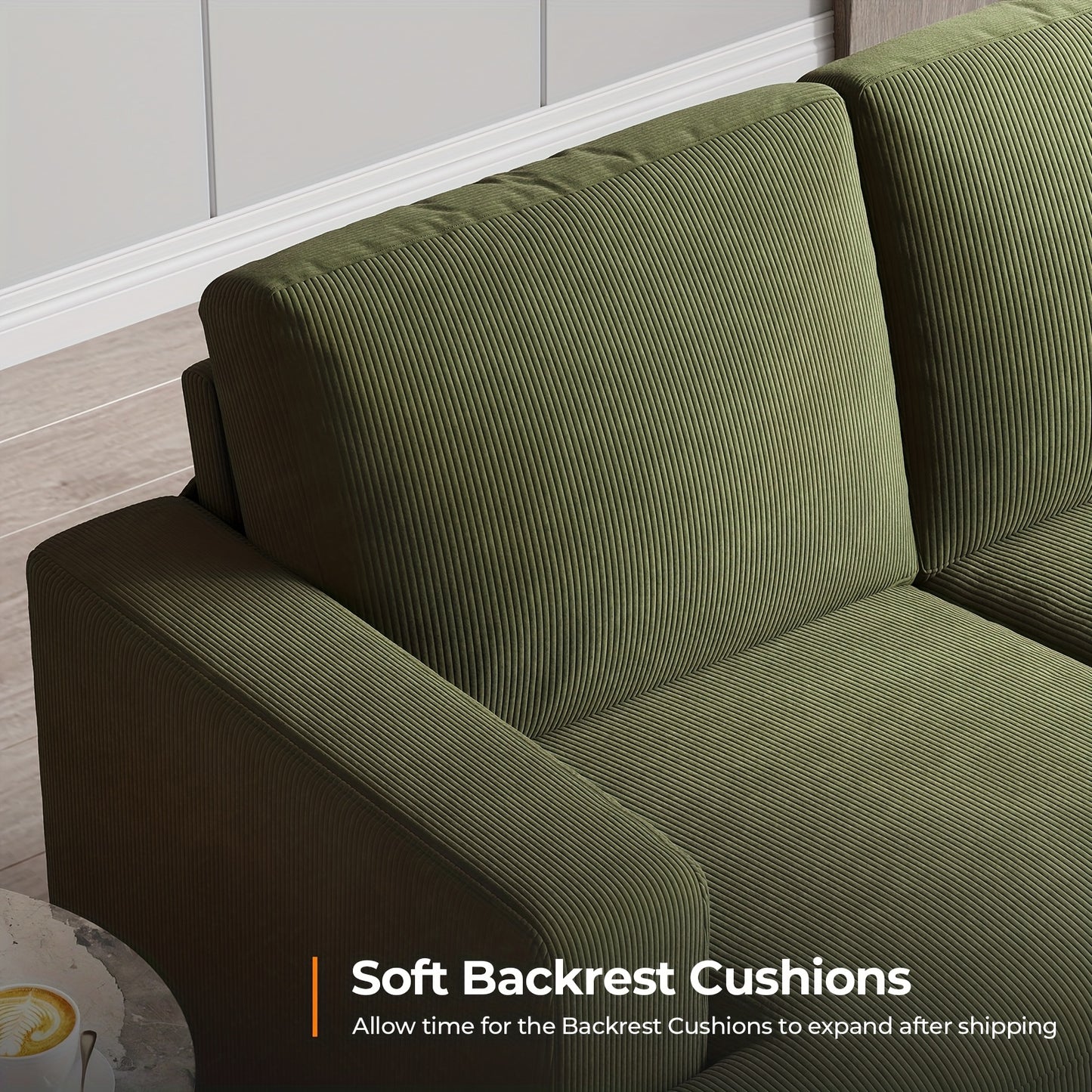 Comfy Modern 3-Seater Sofa with Removable Cover and Pillow Backrest