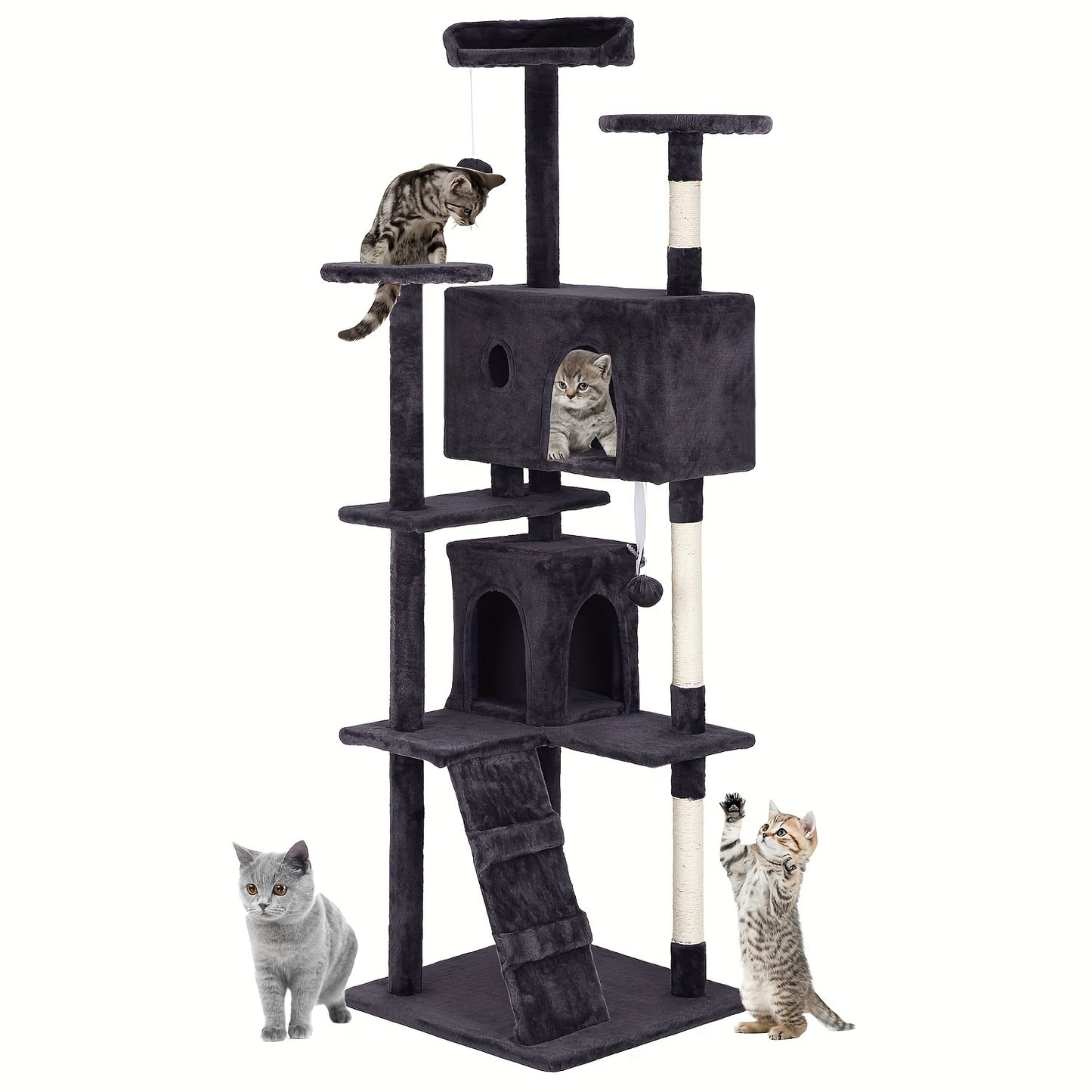 Large Cat Tree Multi-Level Activity Center for Playful Kittens