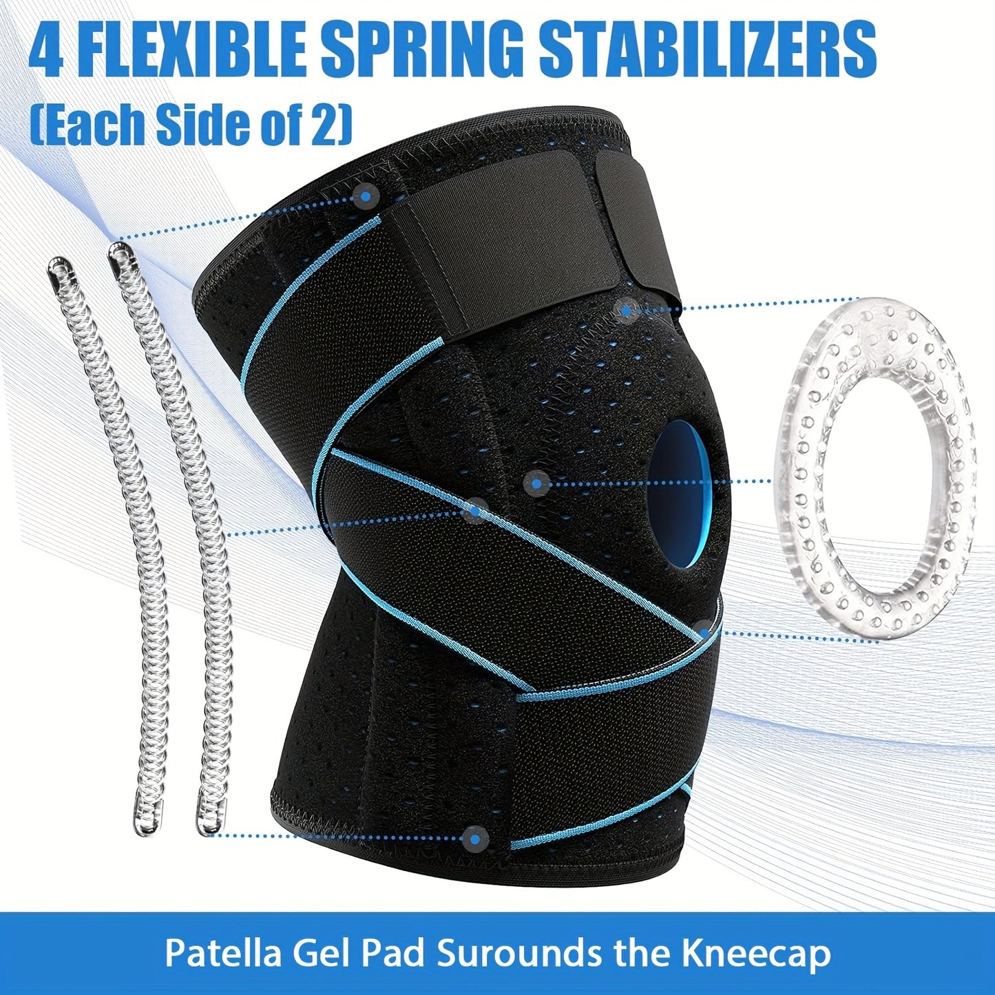 Professional Adjustable Knee Brace with Patella Gel Pad Support