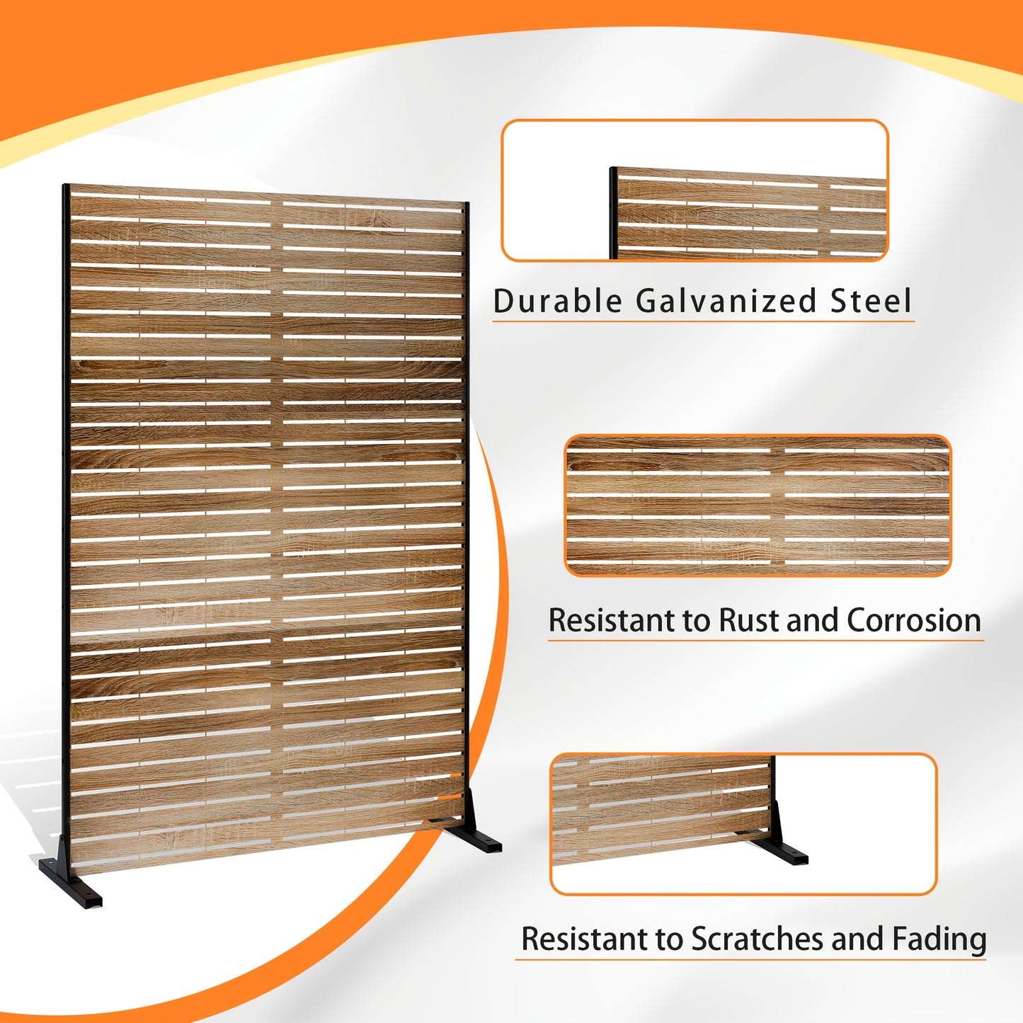 Freestanding Metal Privacy Screen For Outdoor Garden and Patio