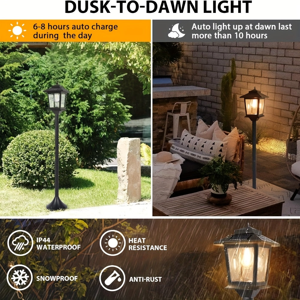 Solar Powered Aluminum Lamp Post Light for Outdoor Decor