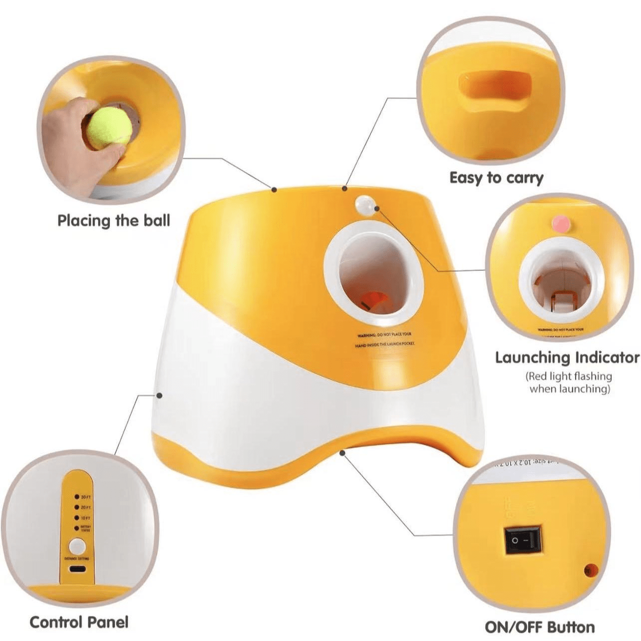 Automatic Dog Ball Launcher With Three Distance Settings