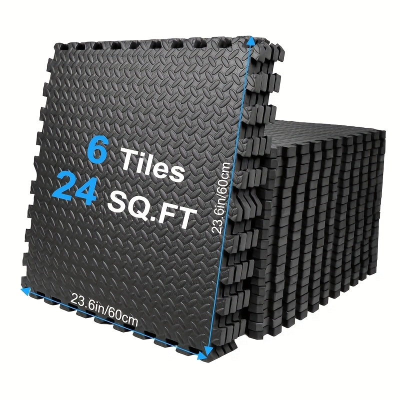 12/24/48 Pack Thick Foam Exercise Mats, Gym Floor Mats - Interlocking EVARubberFloor Protectors for Home And Gym Use -24"x24"(61cm X61cm)