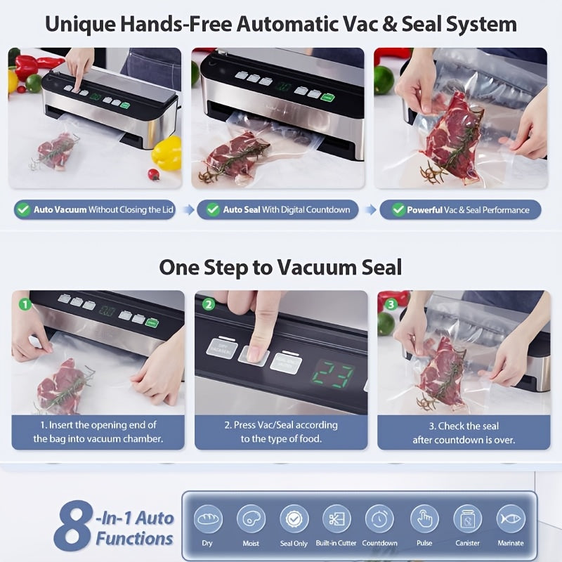 Beelicious 8-in-1 Fully Automatic Vacuum Sealer Machine