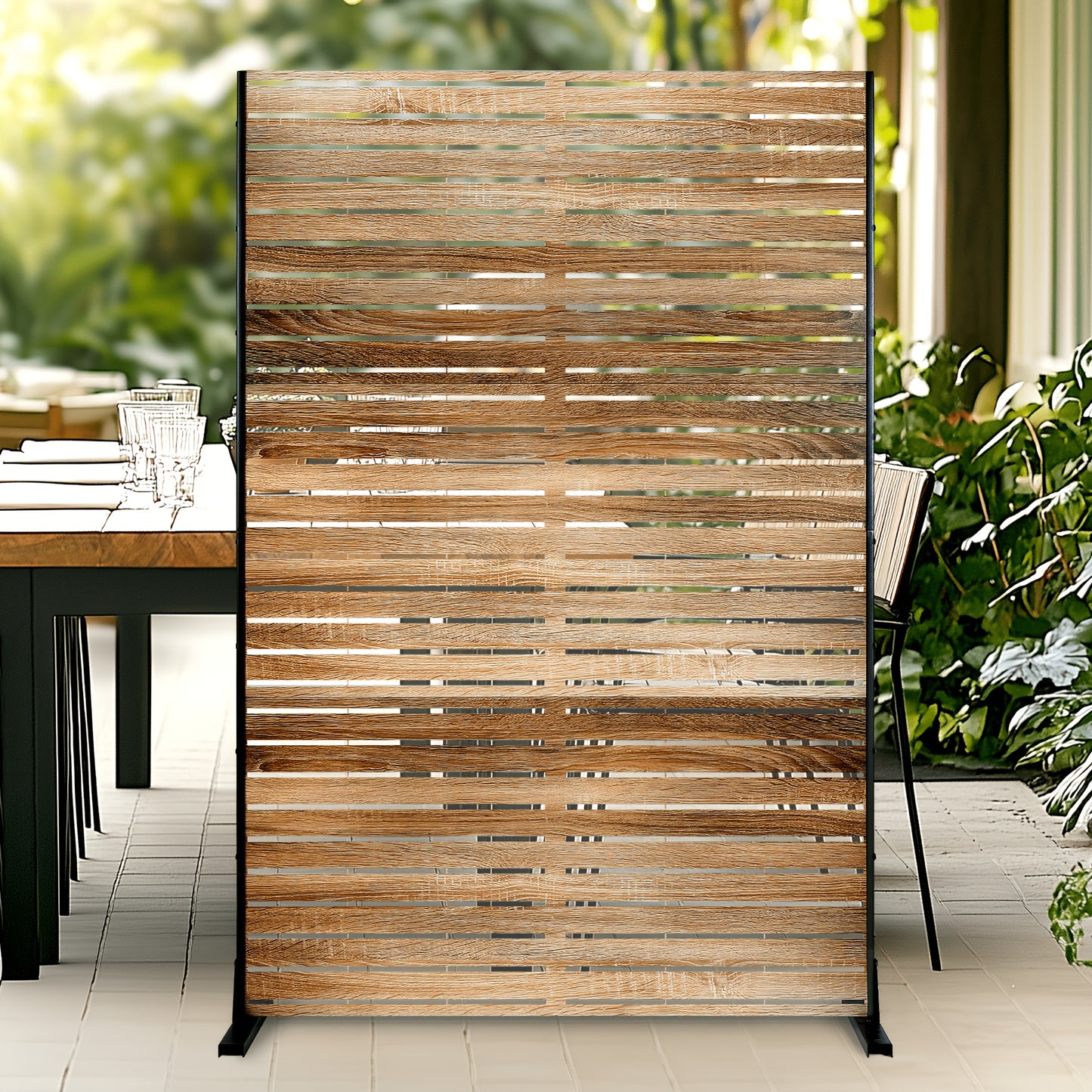 Freestanding Metal Privacy Screen For Outdoor Garden and Patio