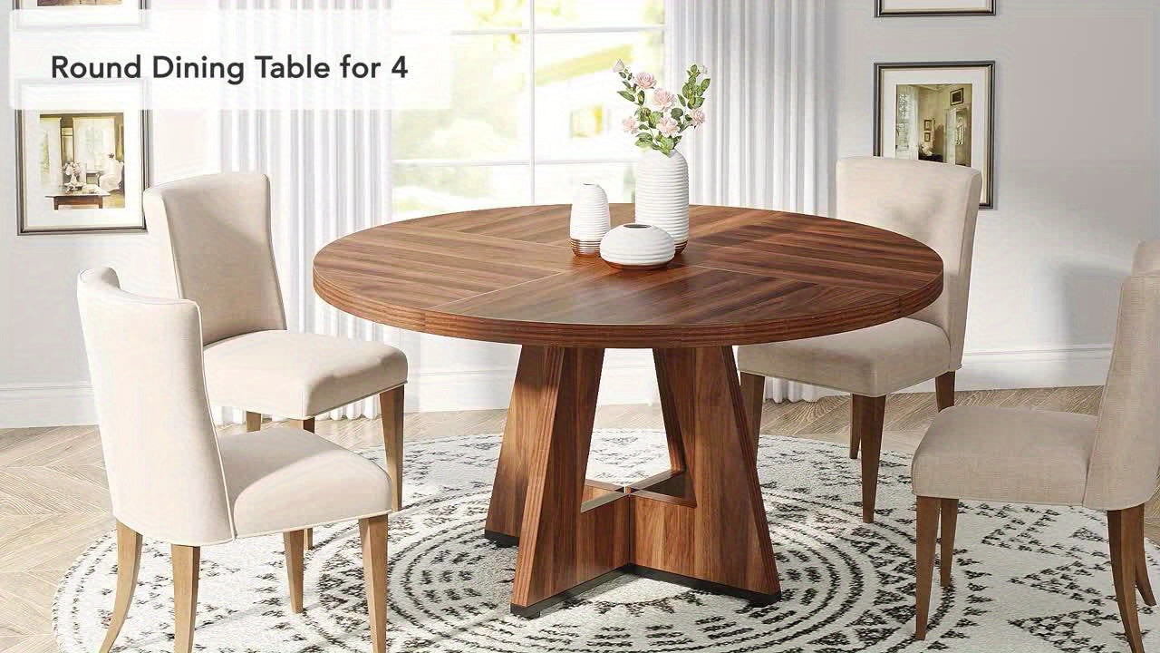 Rustic Round Farmhouse Dining Table for Cozy Home Gatherings
