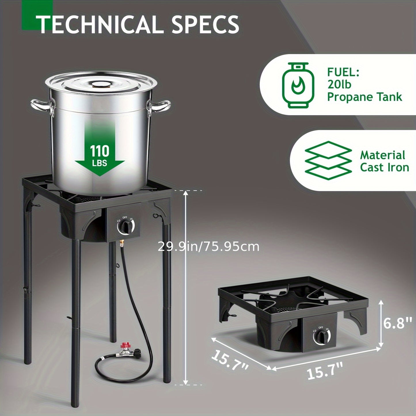 High-Power Outdoor Gas Cooker for Barbecues and Camping