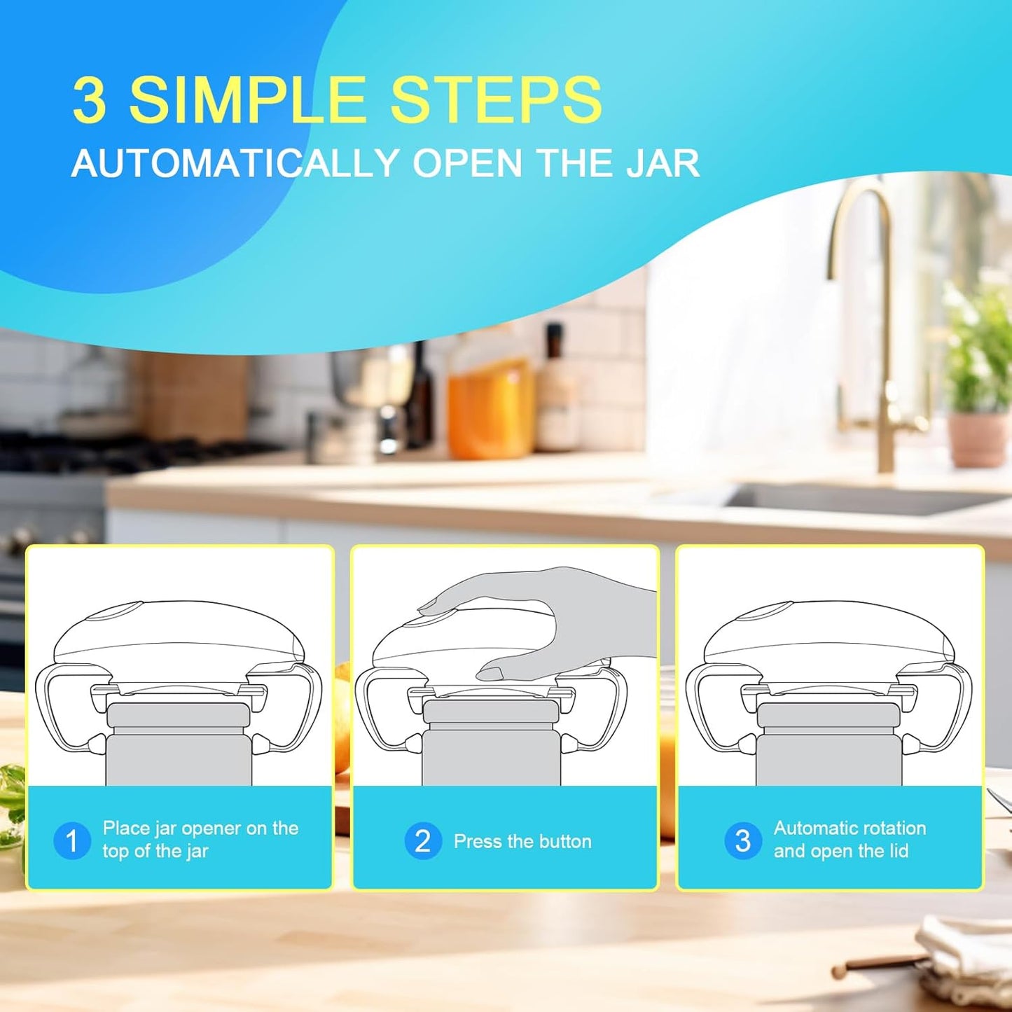 Automatic Electric Jar Opener Convenient Kitchen Gadget Tool