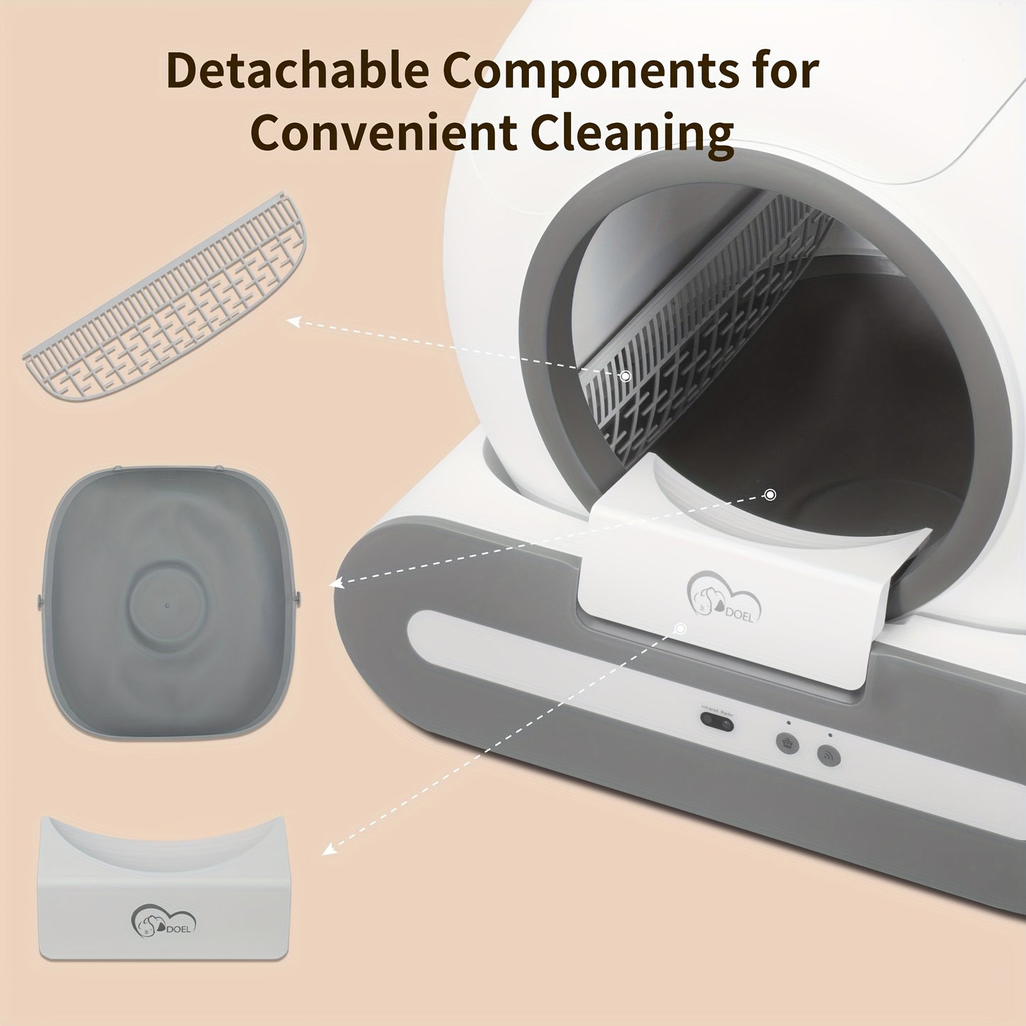 DOEL Smart Self-Cleaning Cat Litter Box with App Control