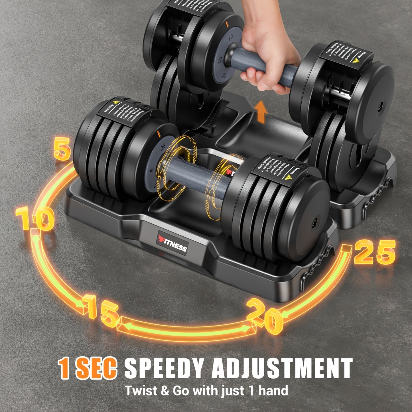 Adjustable 5 in 1 Dumbbell Barbell Set for Home Gym