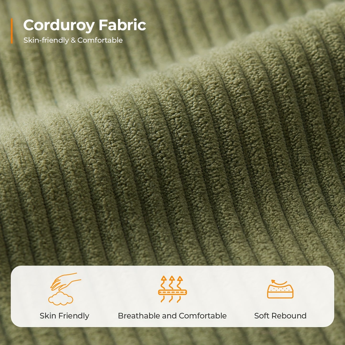 Comfy Modern 3-Seater Sofa with Removable Cover and Pillow Backrest