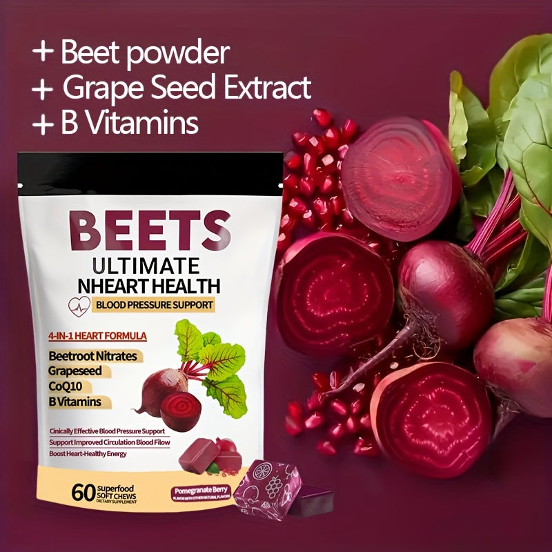 Premium Beetroot Gummies with CoQ10 for Heart and Circulation Health