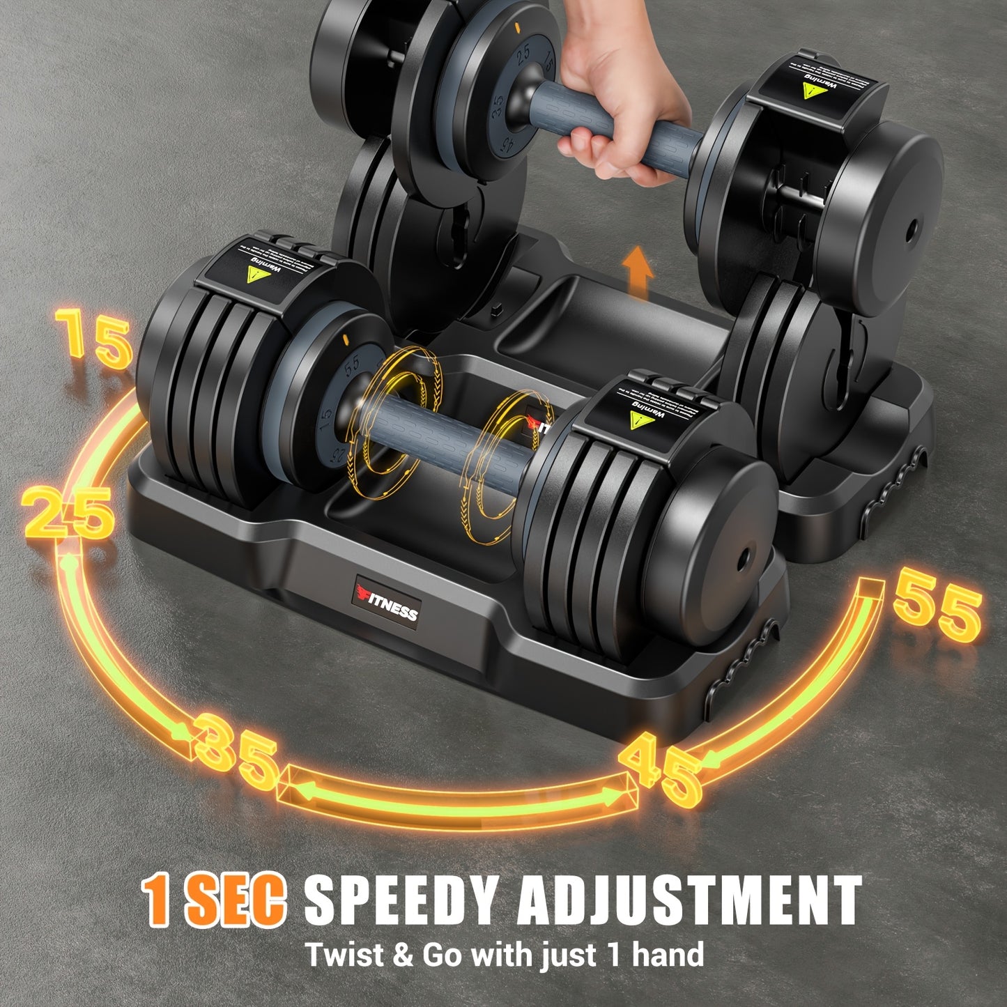 Adjustable 5 in 1 Dumbbell Barbell Set for Home Gym