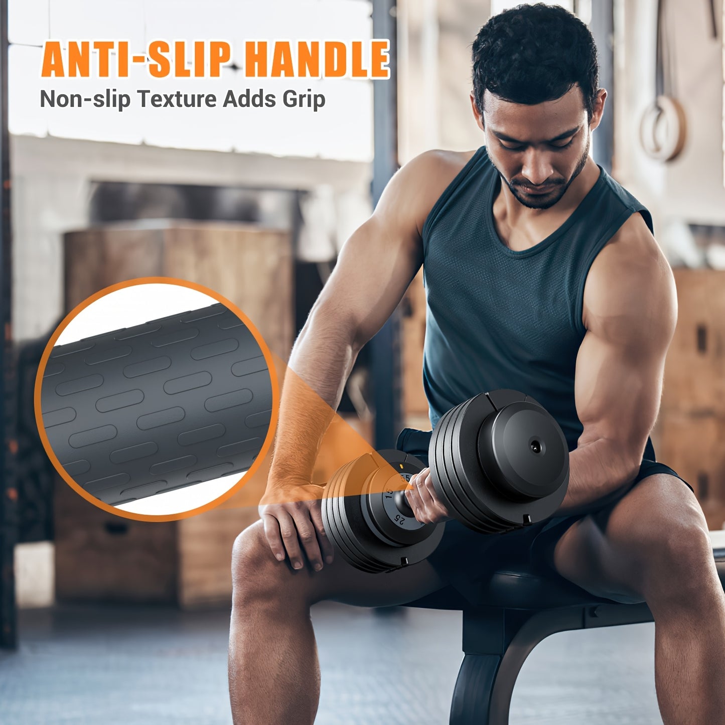 Adjustable 5 in 1 Dumbbell Barbell Set for Home Gym