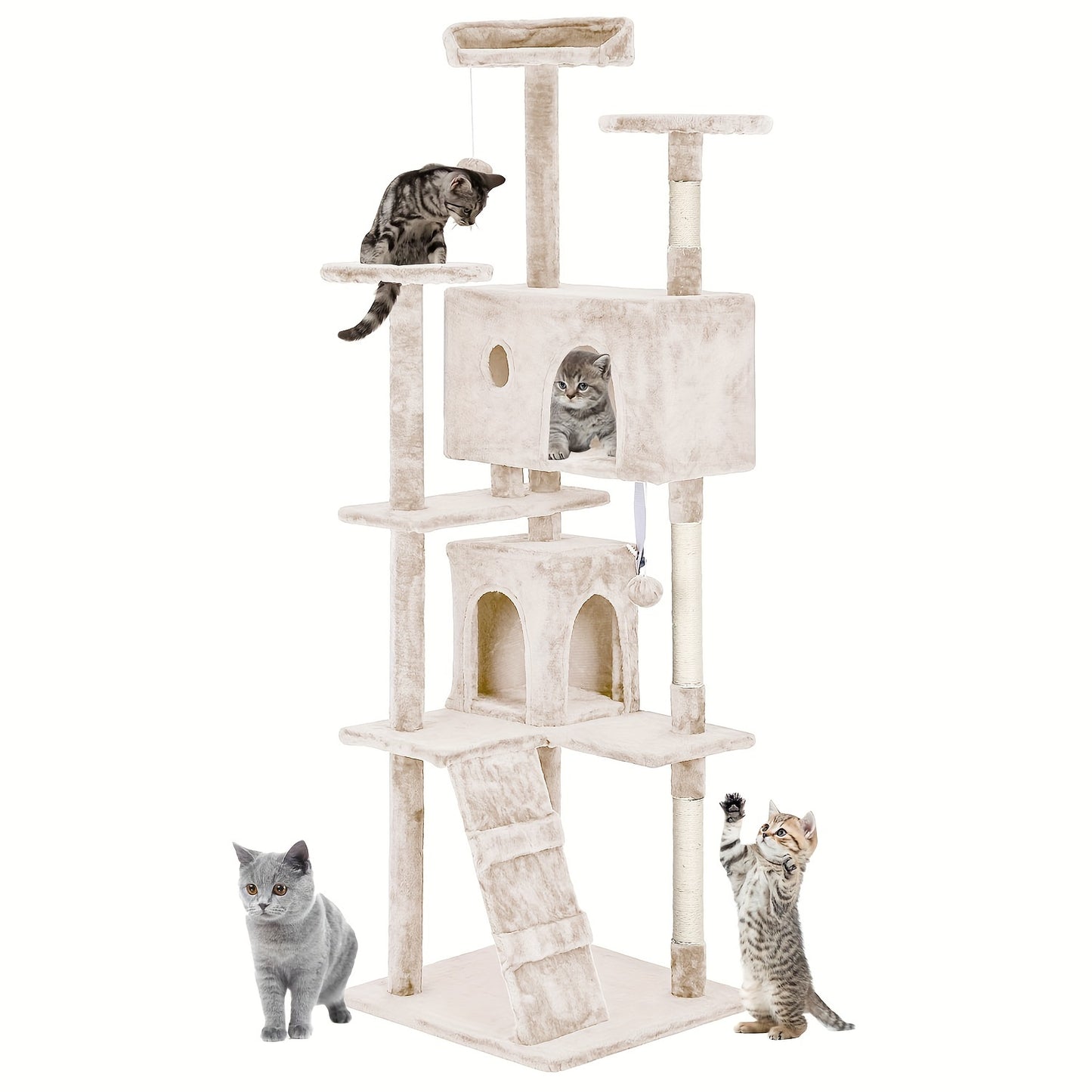 Large Cat Tree Multi-Level Activity Center for Playful Kittens