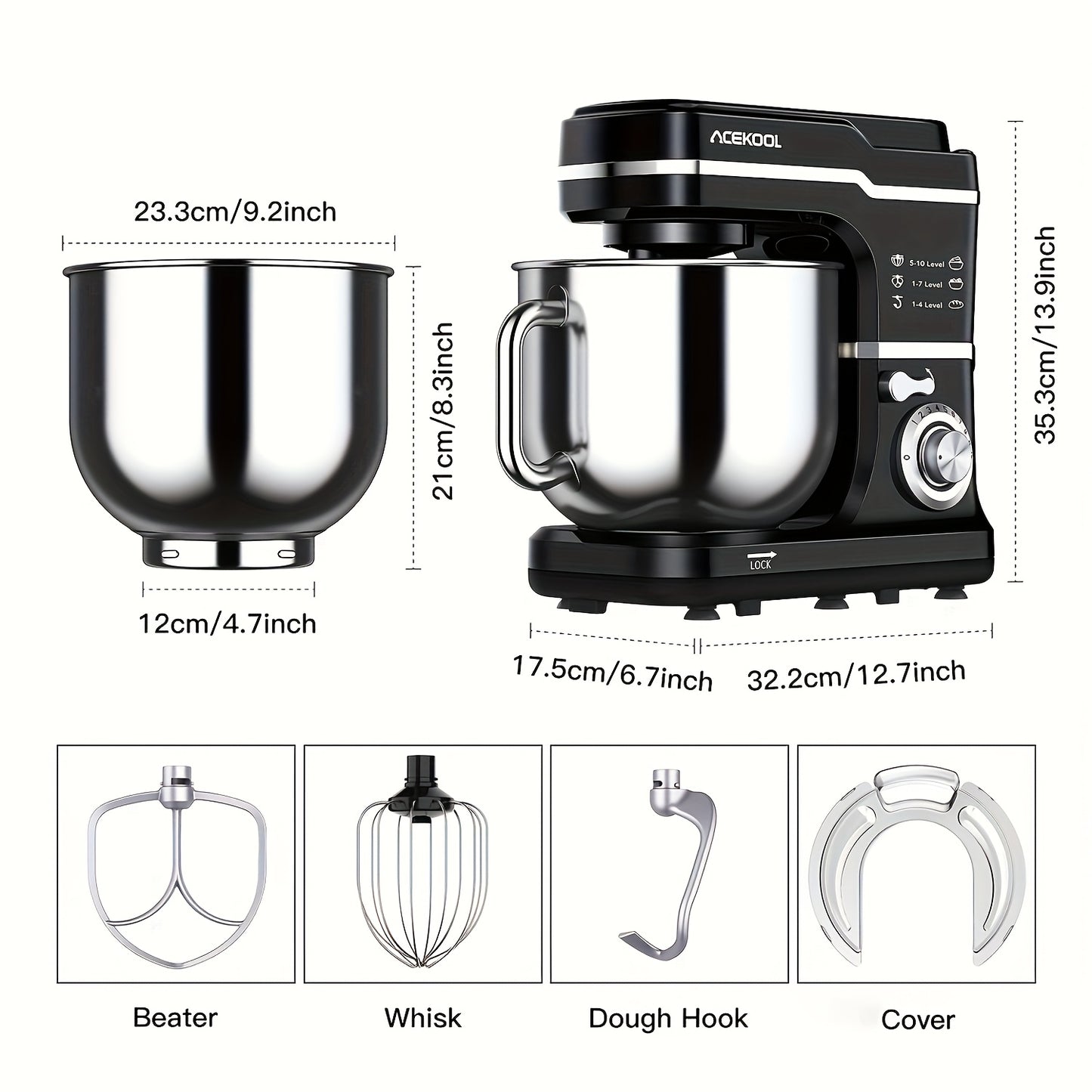 Cuisinaid 10-Speed Stand Mixer With Stainless Steel Bowl