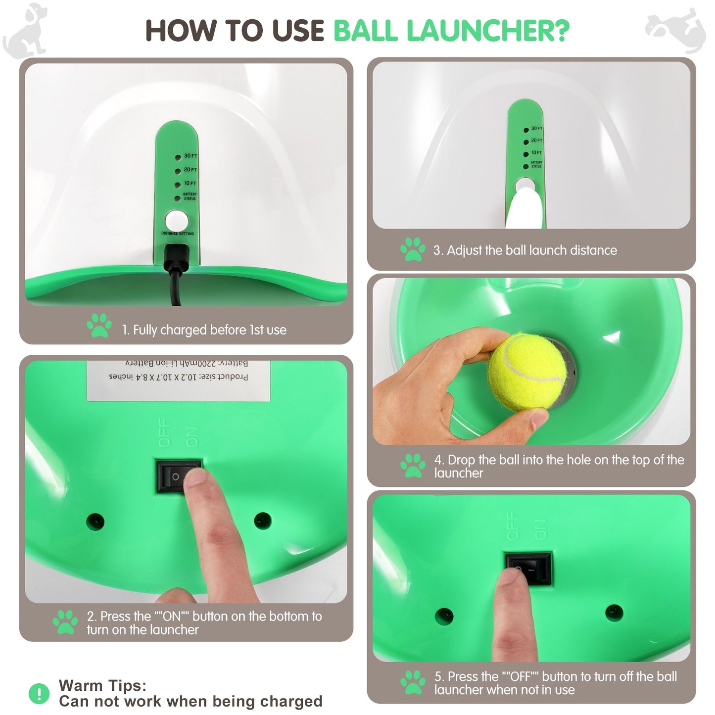 Automatic Dog Ball Launcher With Three Distance Settings