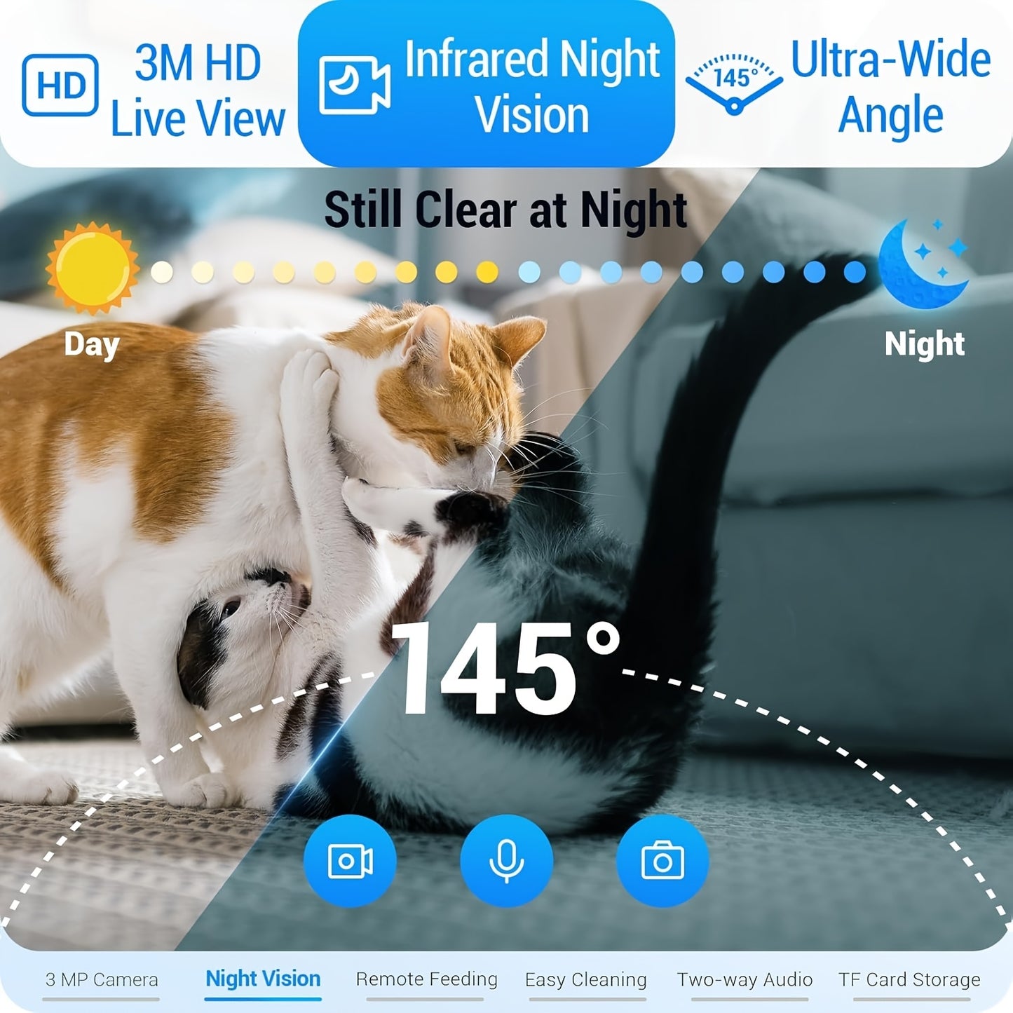 5G Automatic Cat Feeder with HD Camera and Night Vision