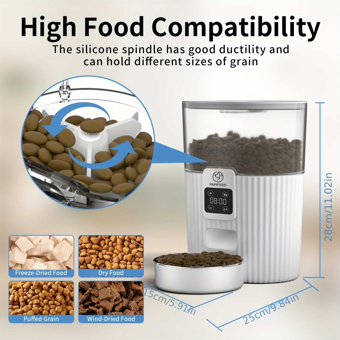 PAPIFEED Smart Automatic Pet Feeder with Wi-Fi Control