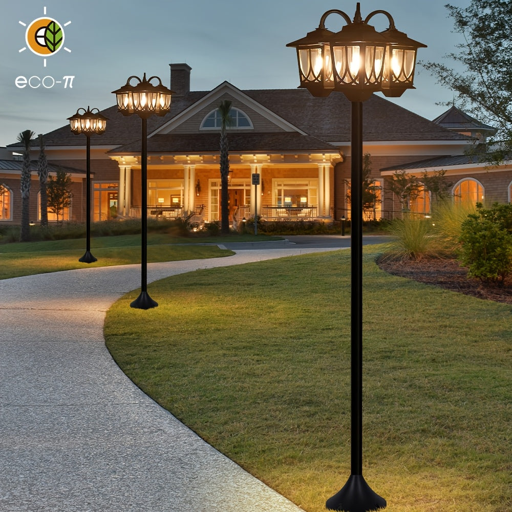 Vintage Solar Floor Lamp for Outdoor Garden and Patio Lighting