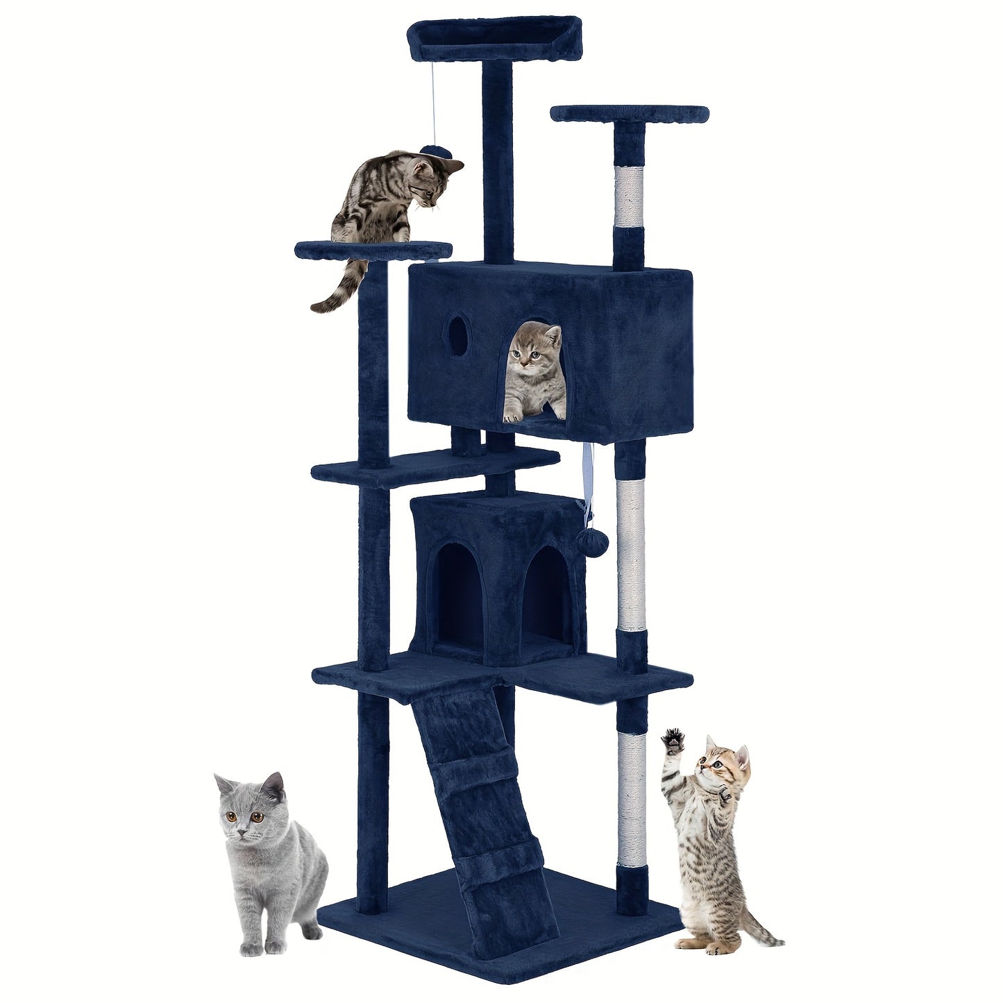 Large Cat Tree Multi-Level Activity Center for Playful Kittens