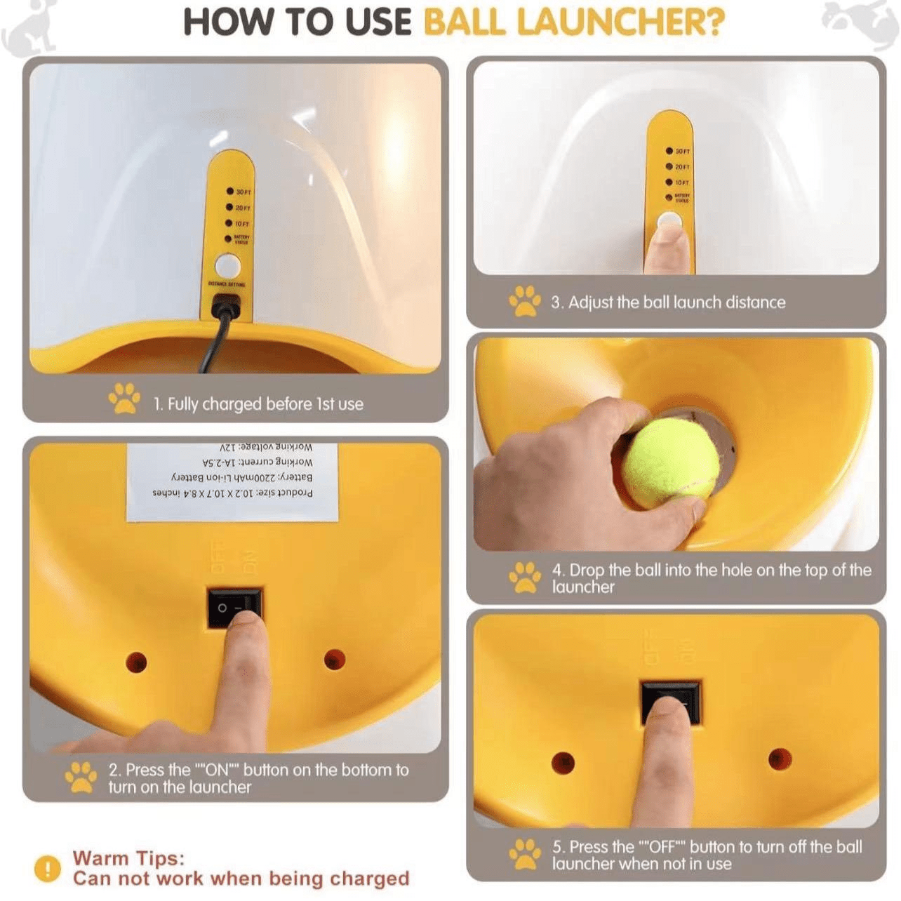 Automatic Dog Ball Launcher With Three Distance Settings