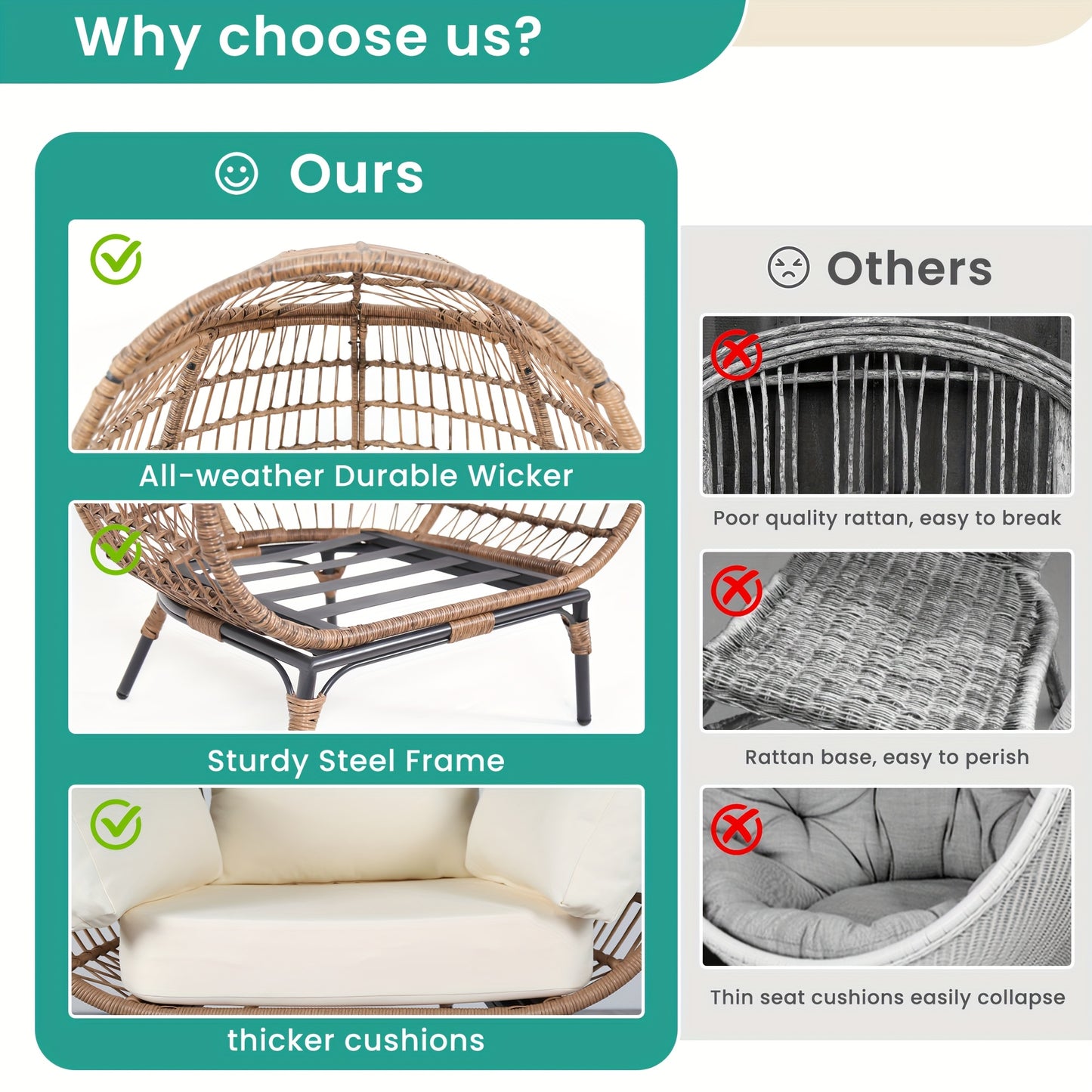Stylish Handwoven Wicker Chair for Outdoor Relaxation and Comfort