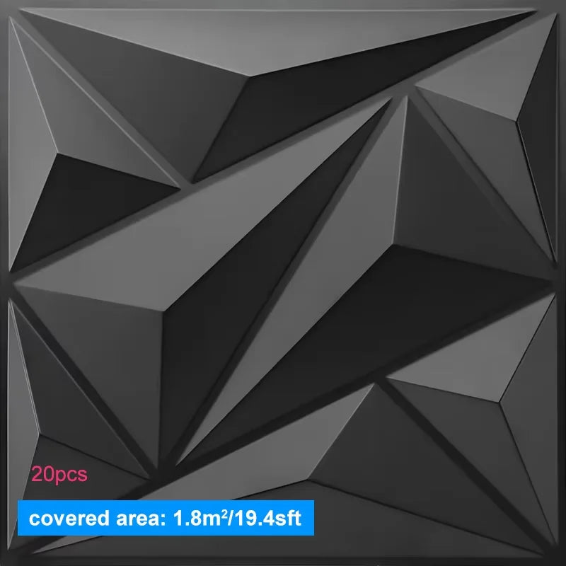 Hign-concerned 20Pcs 3D Wall Panels Indoor Decoration For Living Room Bedroom Office