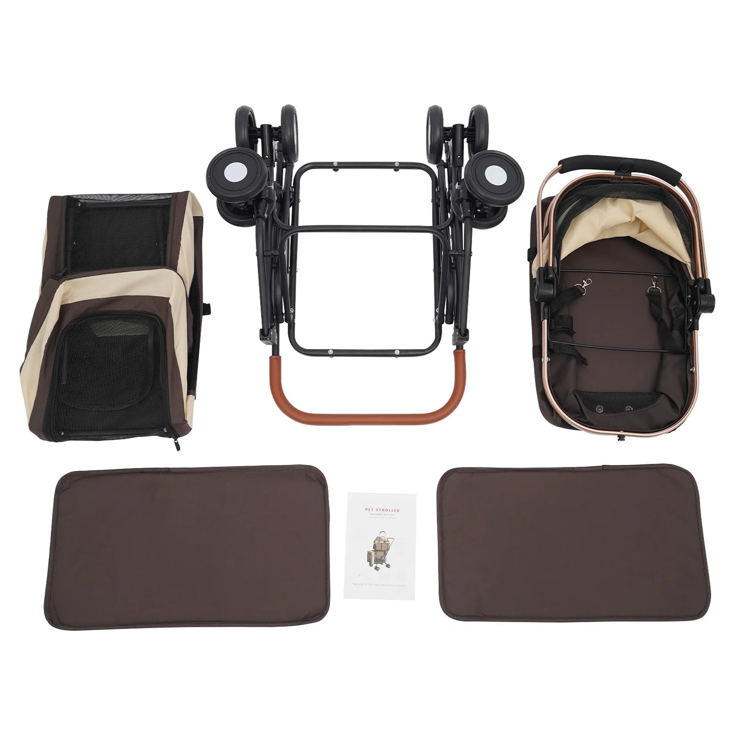 Hign Concerned 2 Tier Foldable Pet Stroller For Small Dogs